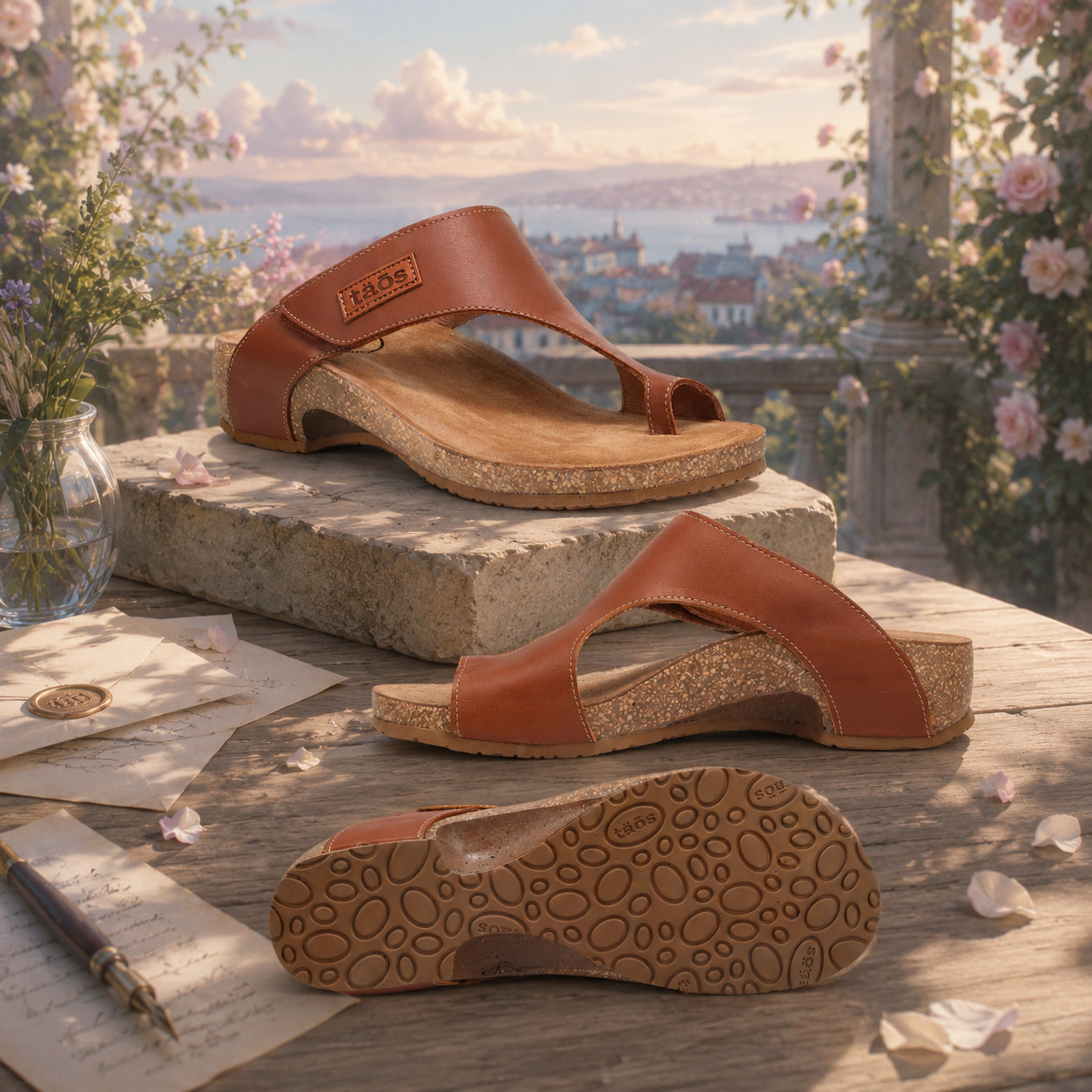 NEW Free Shipping Taos Loop Luxury Leather Sandal Color – Brandy