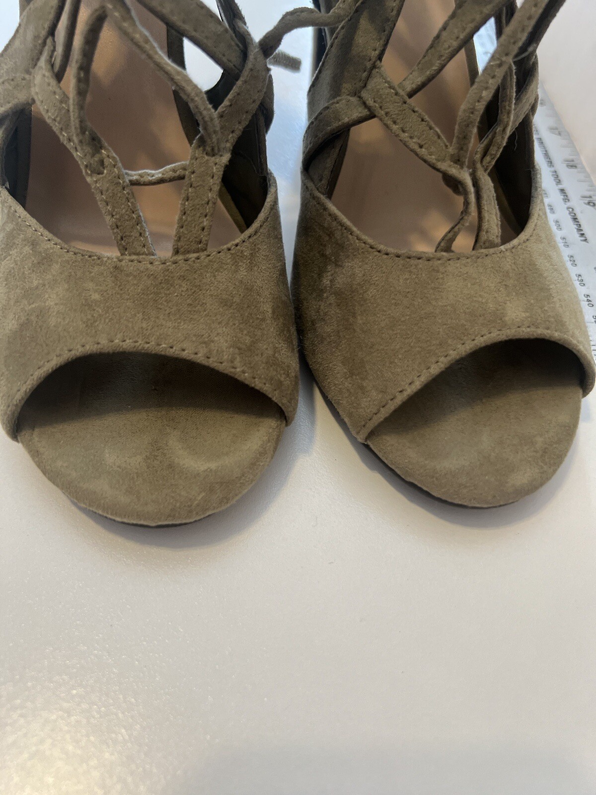 NEW YORK & COMPANY Women’s Size 7 Shoes Heels Zipper Ankle Strap Sandals Suede