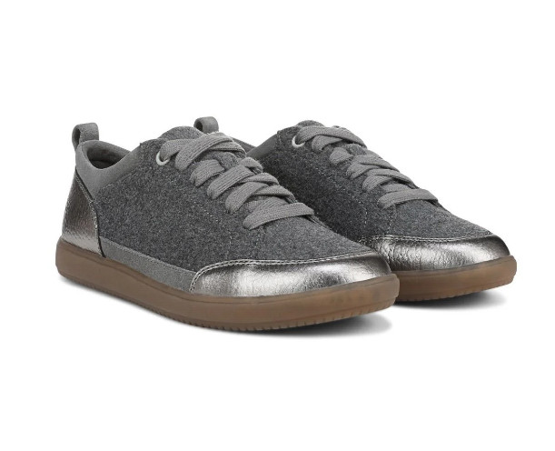 Vionic’s Larkspur Sneaker, Dark Grey Wool Flannel