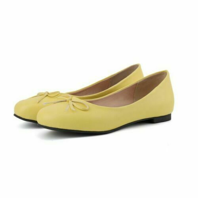 Womens Plus Size Casual Bows Ballet Flats Shoes Mary Jane Slip On Pumps Loafers