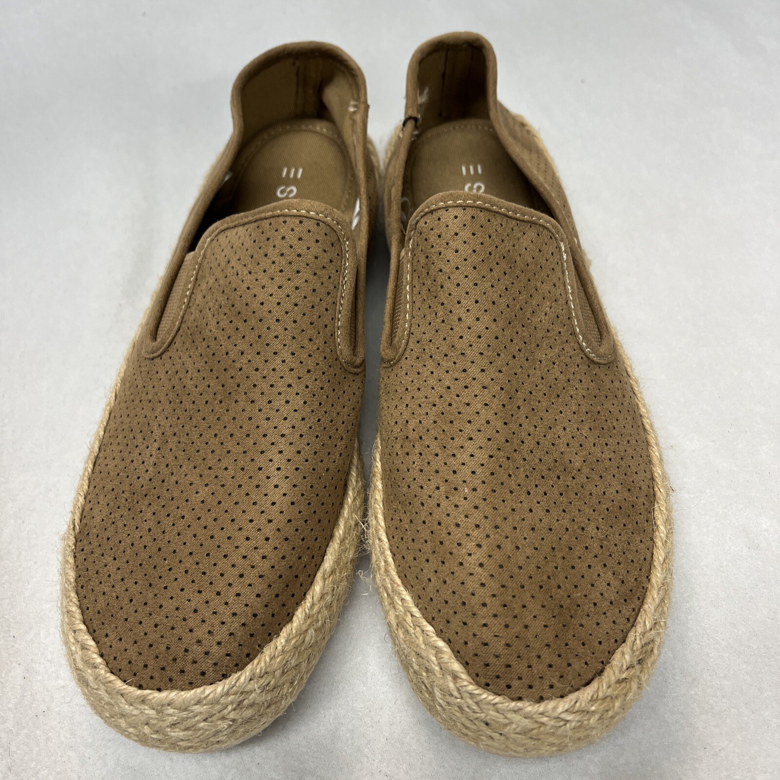 Esprit Nadine Espadrille Flats US 6.5M Tan Faux Suede Textile Uppers Casual Shoe