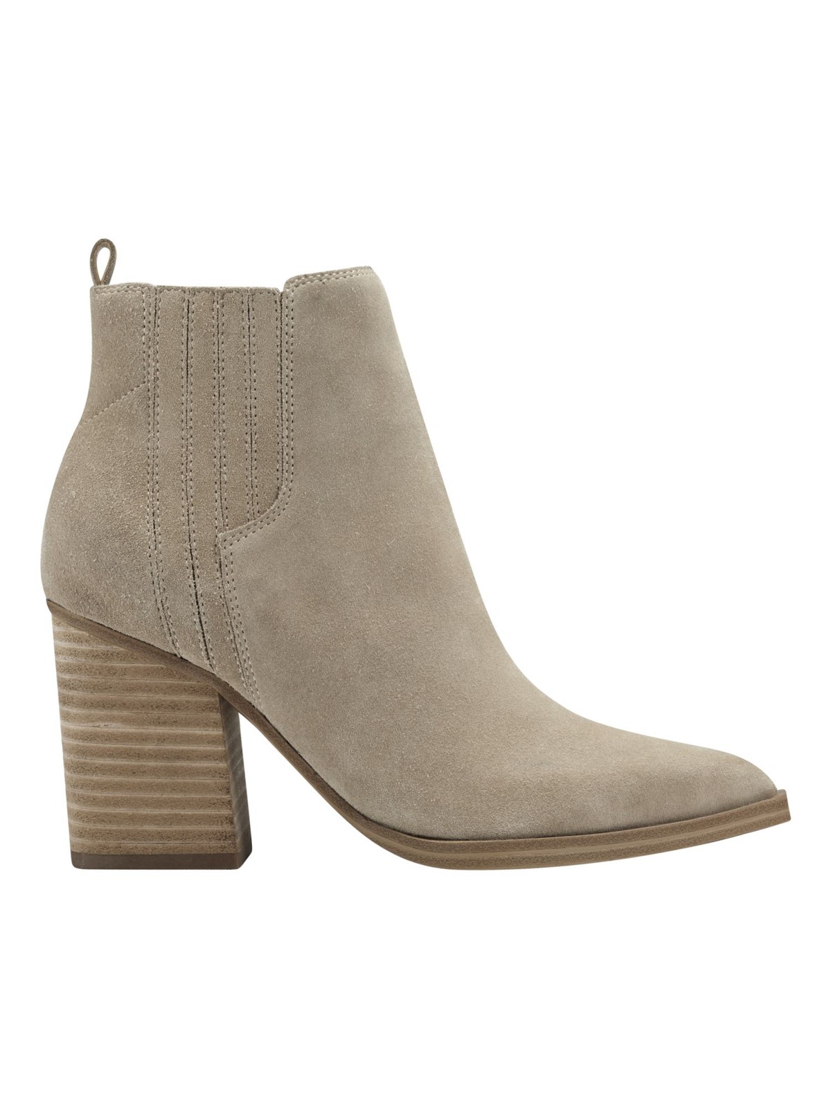 MARC FISHER Womens Beige Pull Tab Yarita Toe Block Heel Leather Booties 10 M