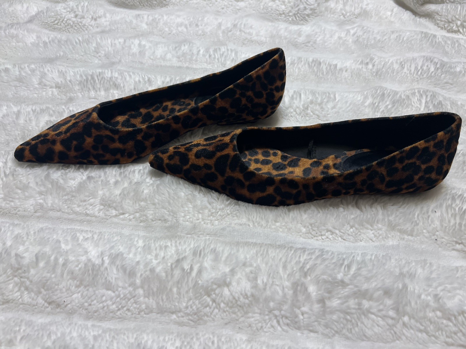 Zara Women’s Animal Leopard Print Ballet Flats Slip OnPointed Toe SZ US6 EU36