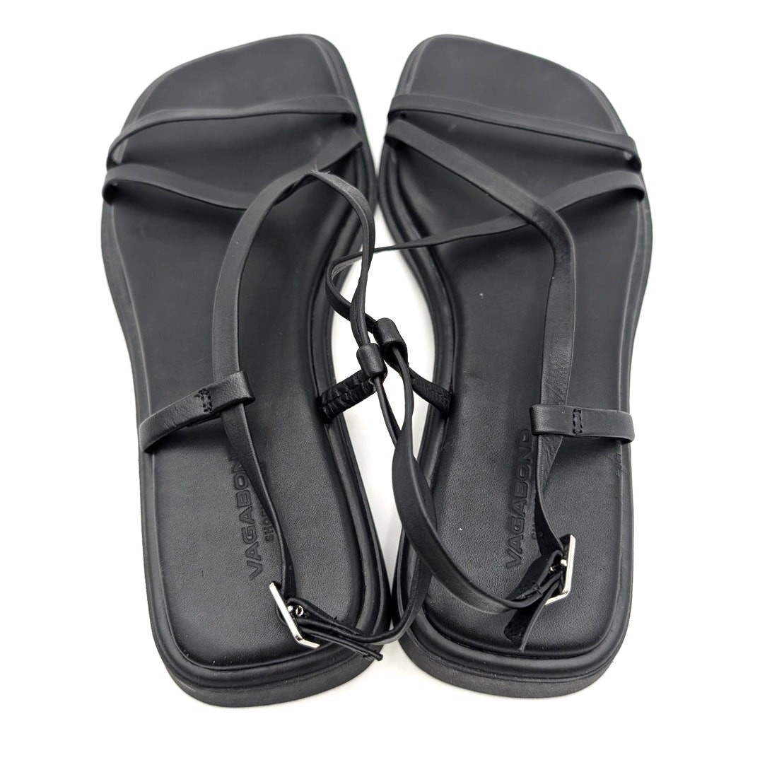Vagabond Izzy Strappy Sandals Slingback Strap Womens Black Leather Size US7 EU37