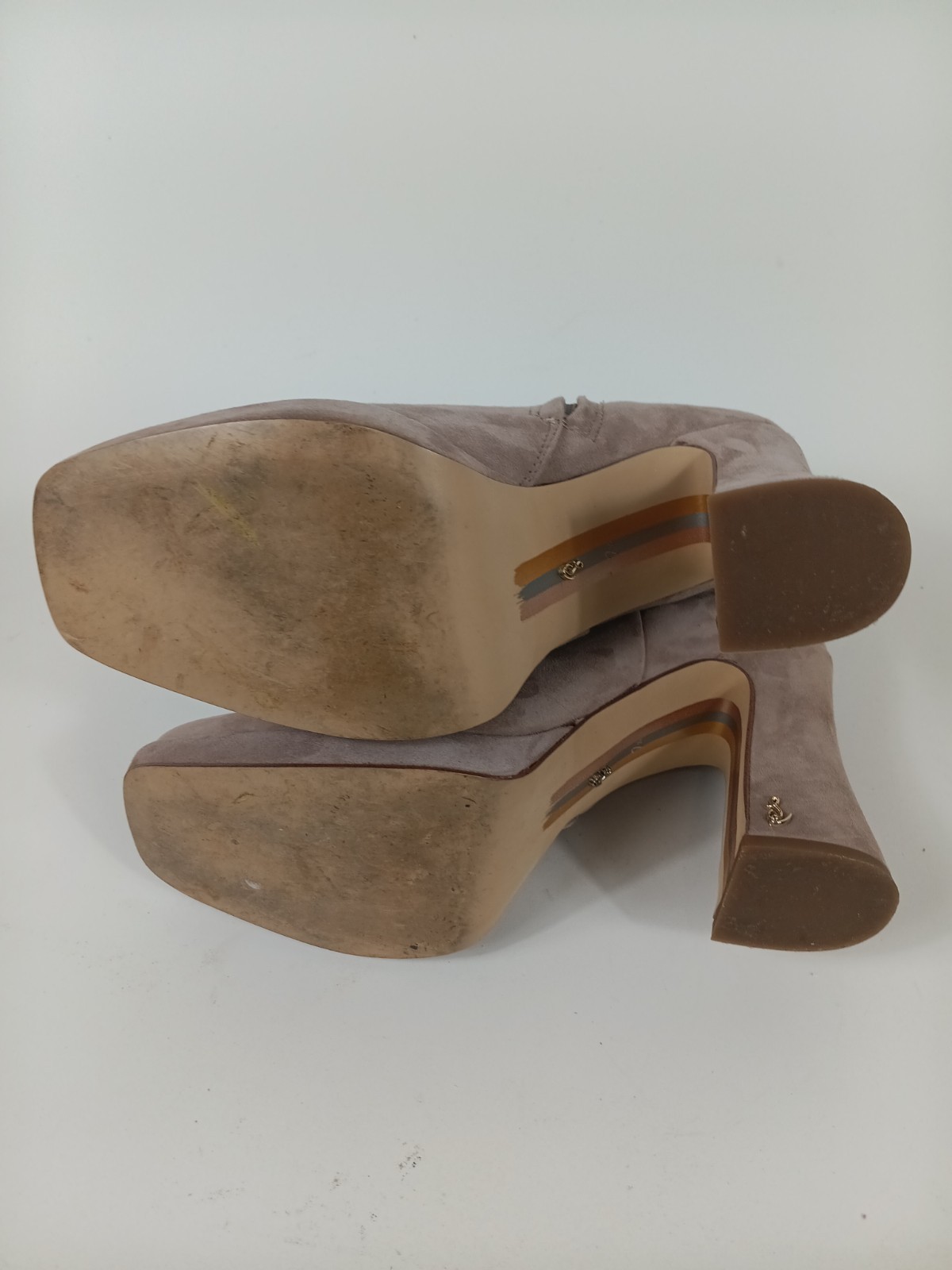 Sam Edelman Boots Womens Size 7.5 M Jaye Cashmere Beige Leather Ankle Bootie