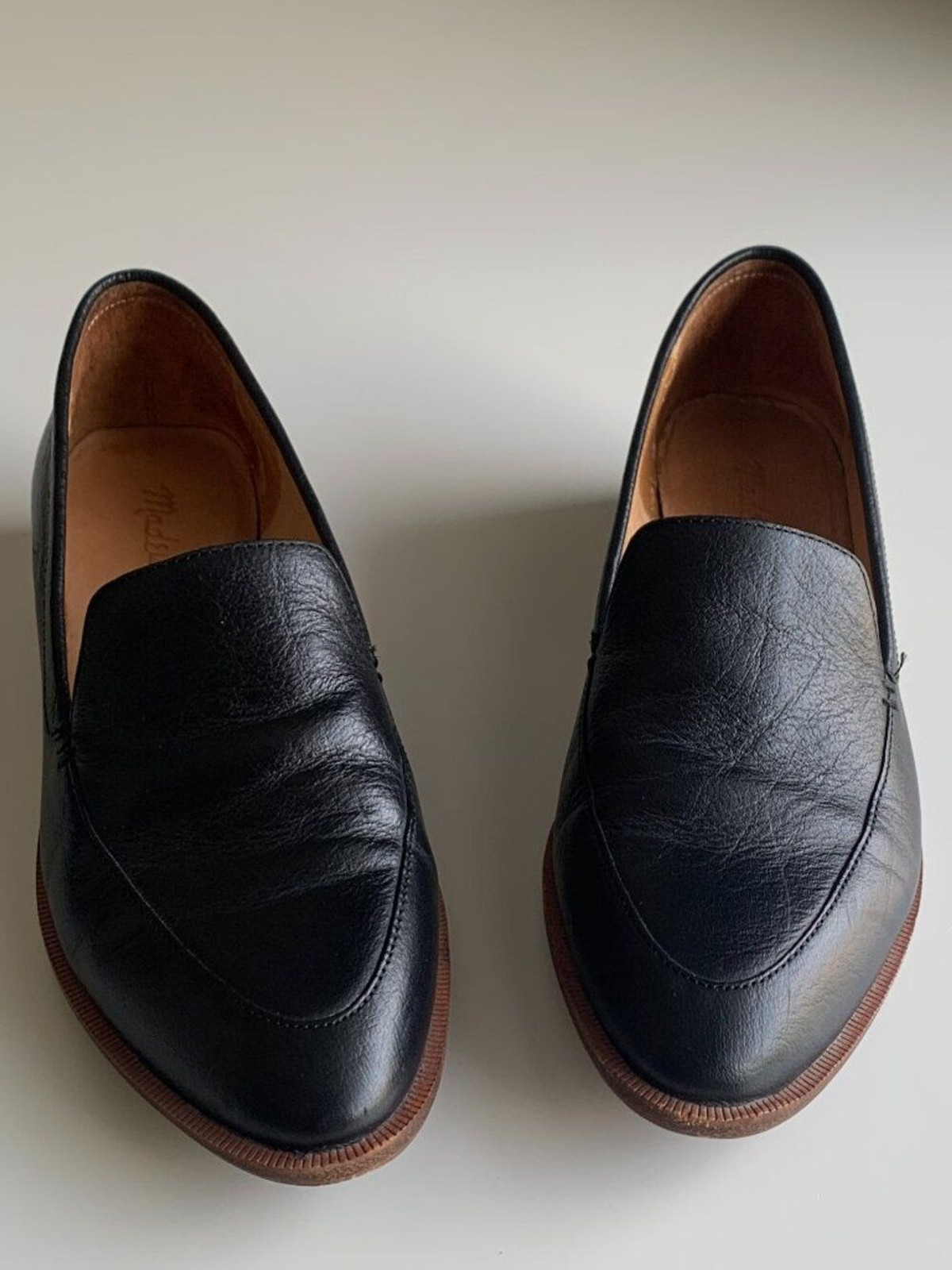 Madewell The Frances Loafer Black Pointed Toe Leather Size 6
