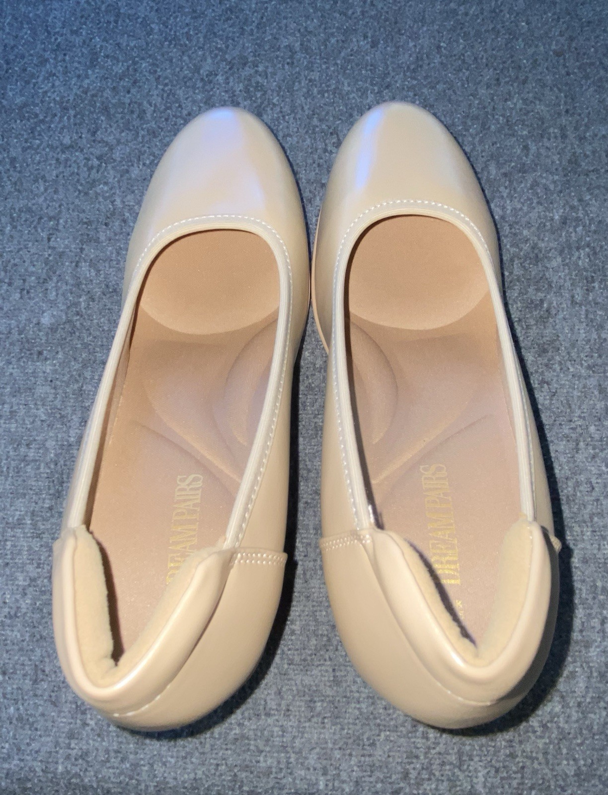 Dream Pairs Heels 9.5 Tan Edena Low Block Heel Pumps Capsule Minimalist Office
