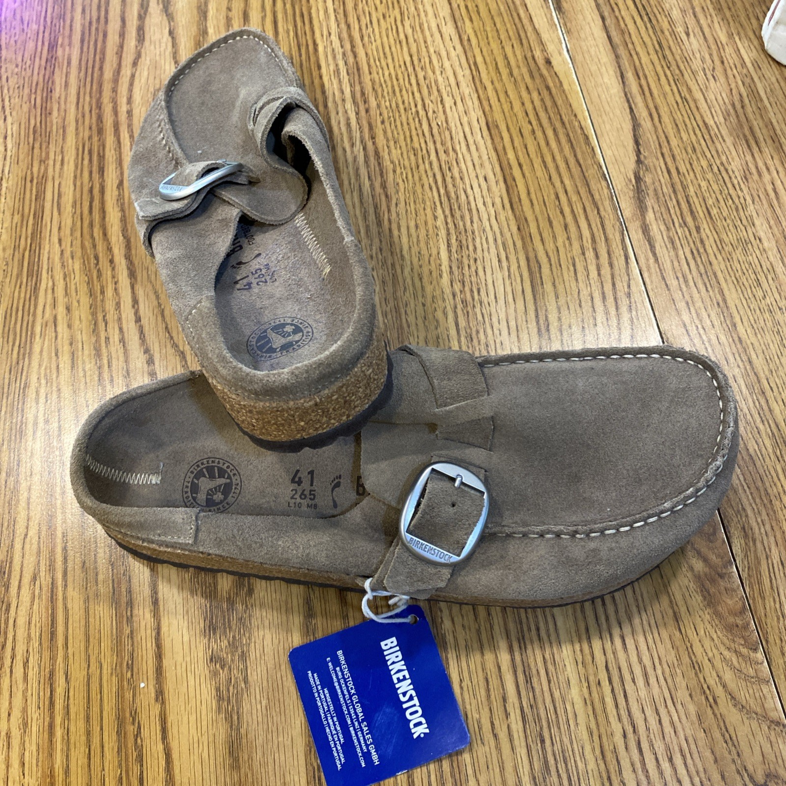 Birkenstock Buckley Suede Leather Clog Women’s Size 41 (US 10) Brown NEW