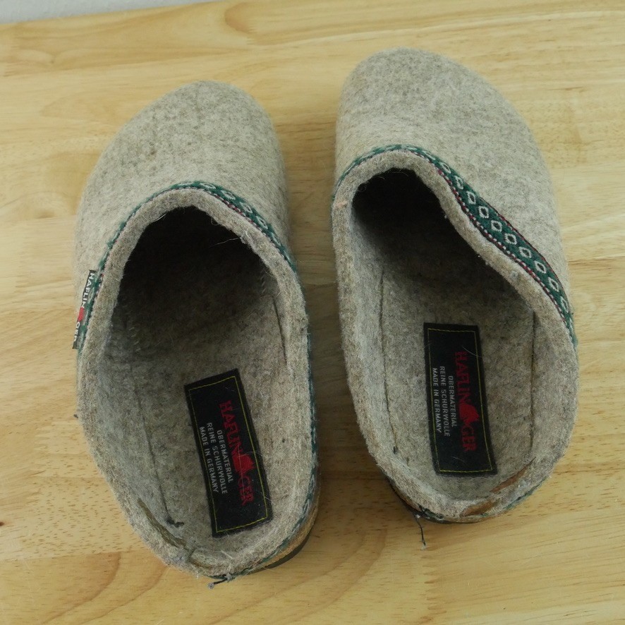 Haflinger Grizzly Classic Wool Clogs Oatmeal Grey Mules Womens 38 Euro 7 US