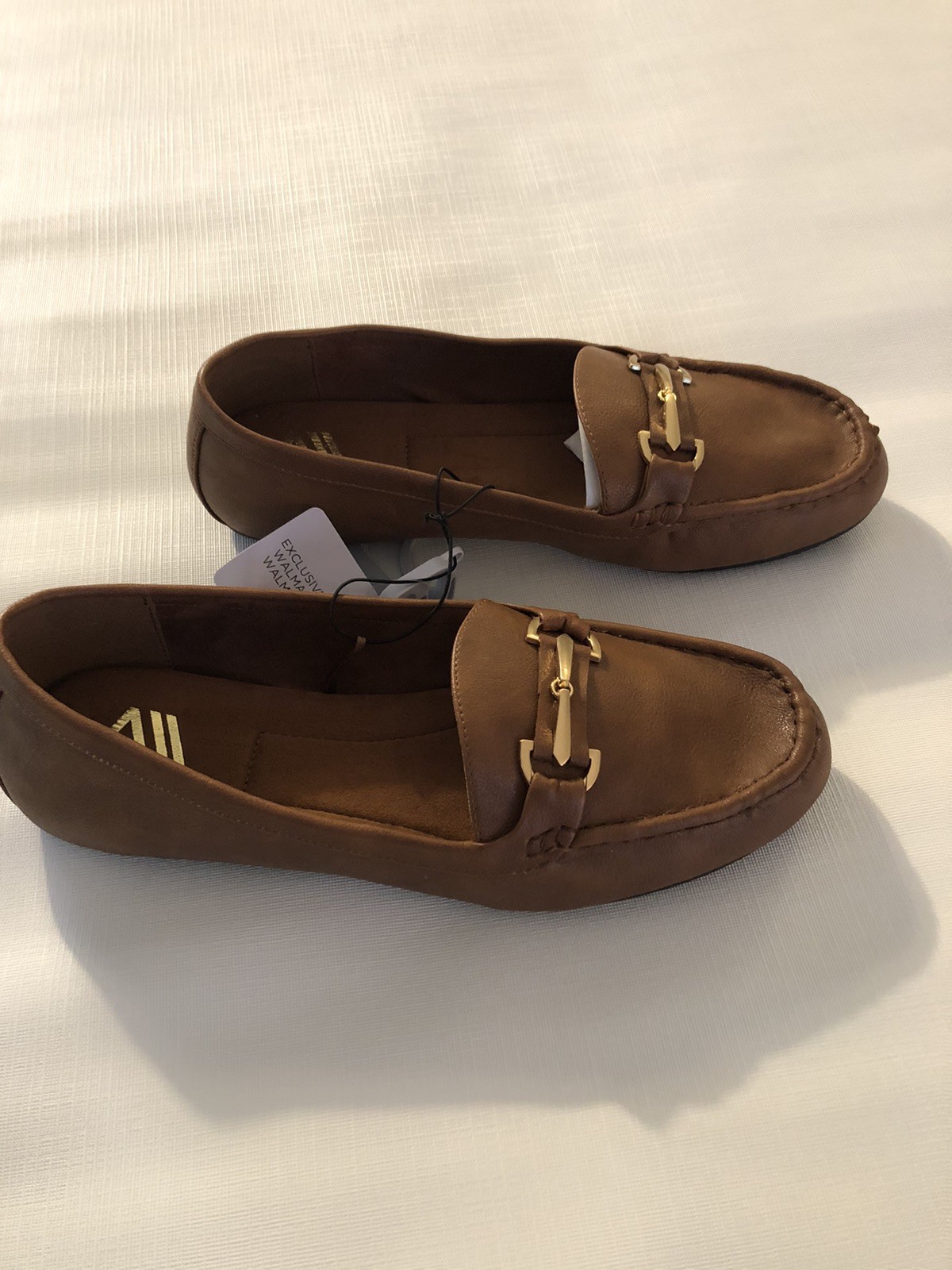 Aerosoles Womens Loafers Size 11 Wide 11W Cognac Vegan Leather Cushioned Shoes