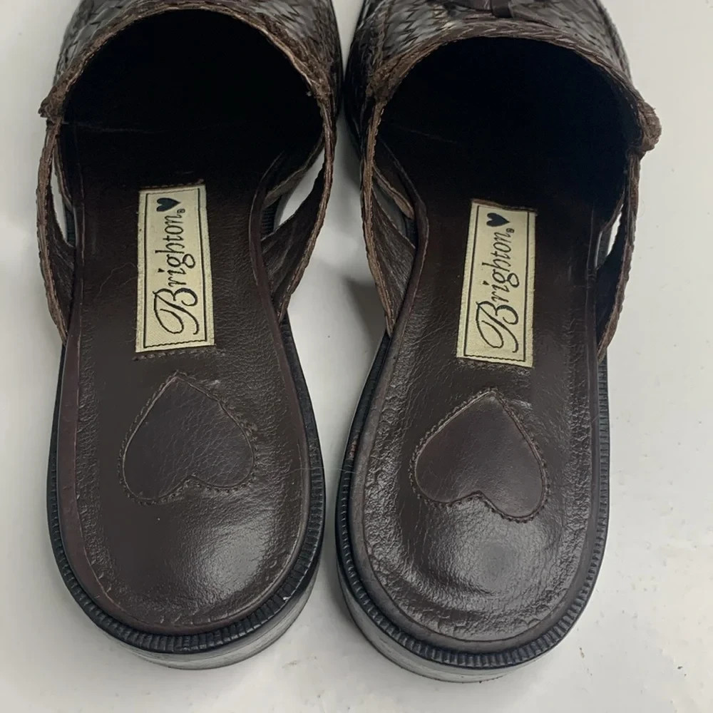 Brighton LIBBY Chocolate Woven Mules Size 6
