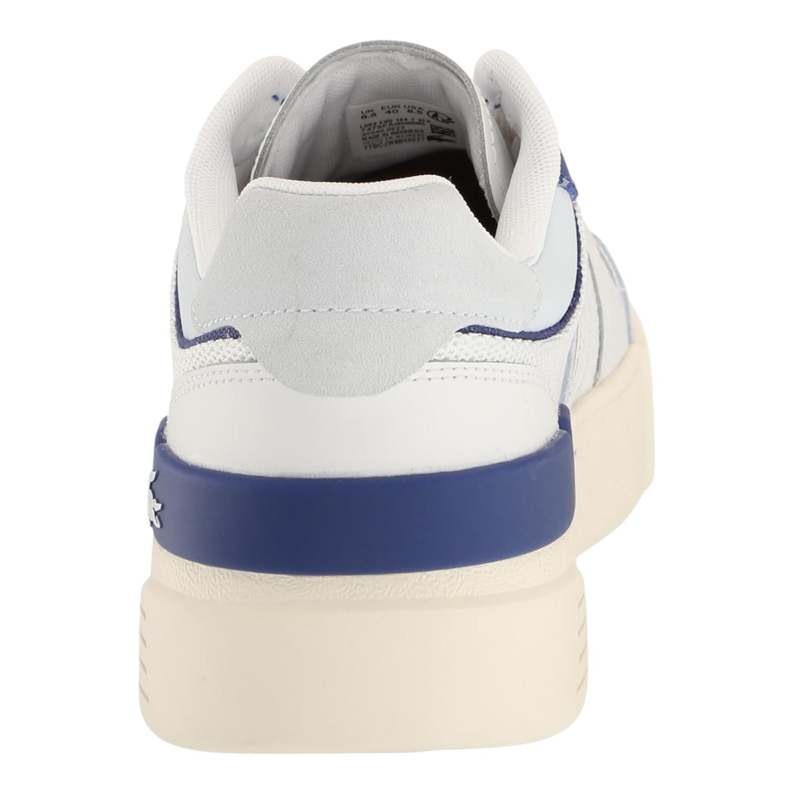 Lacoste Women’s L002 EVO Sneaker, White/Blue, L002-EVO-WHTBLU