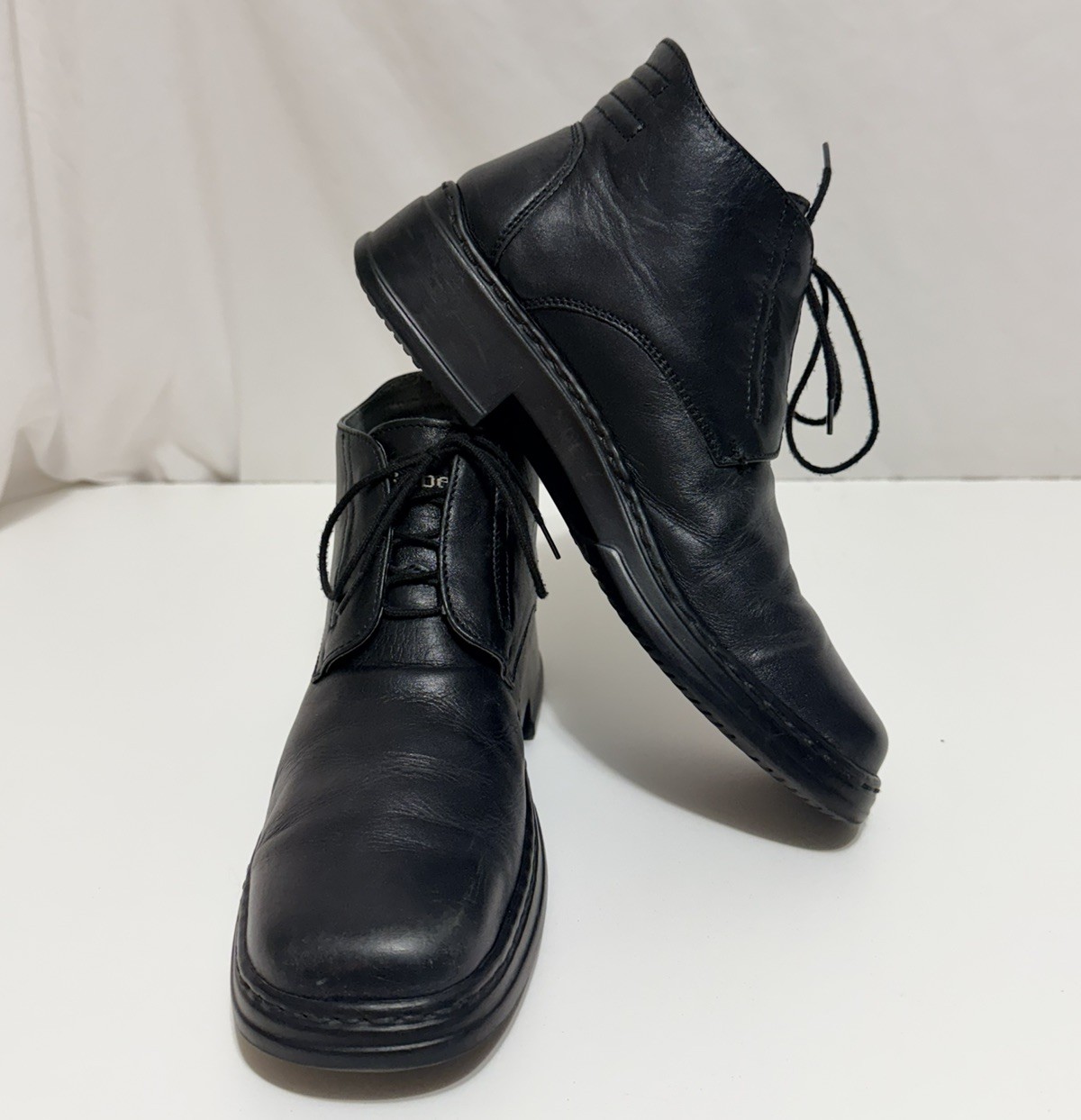 Josef Seibel Black Leather Boots Men’s Size US 8, UK 7.5, EU 41