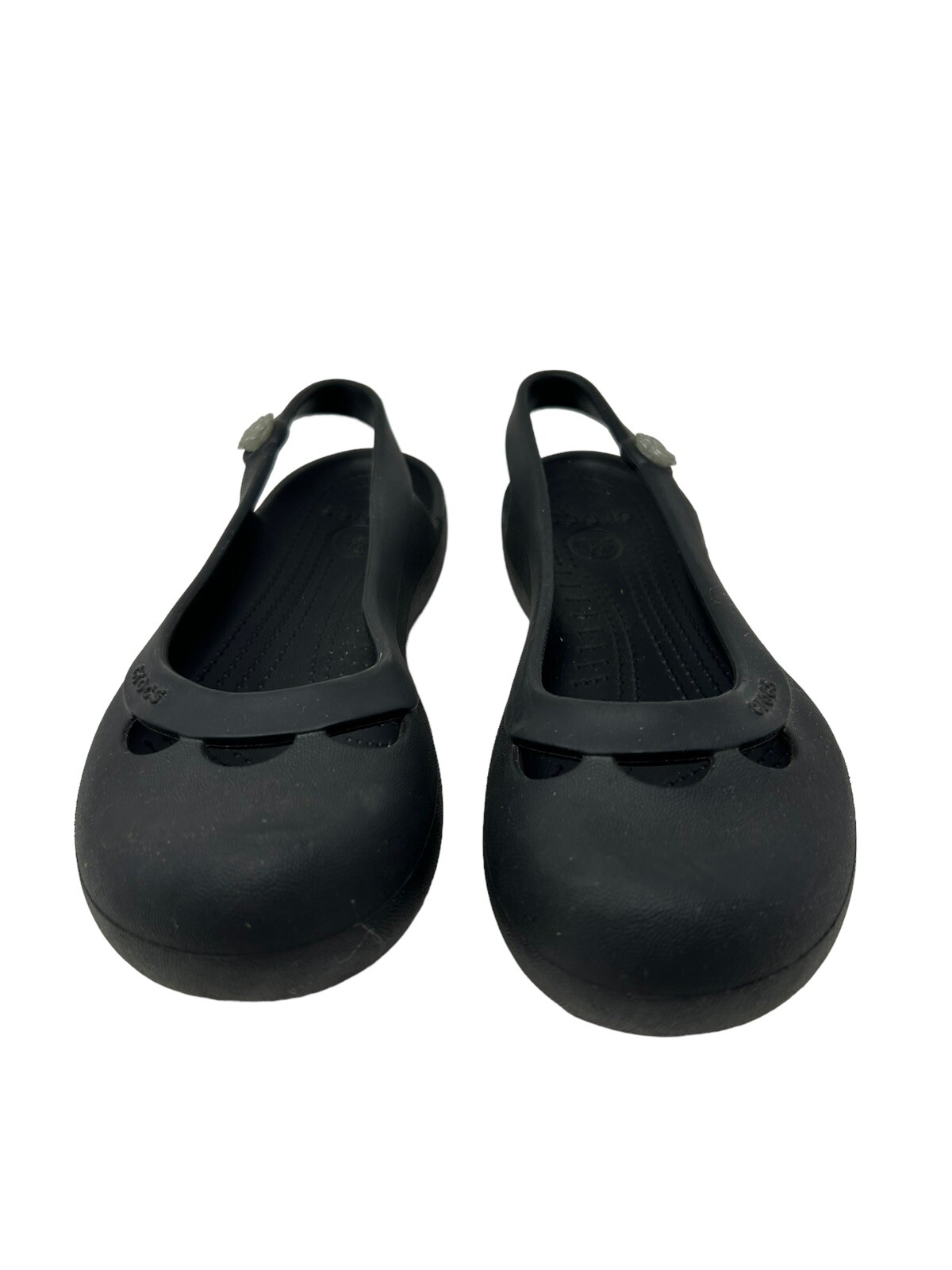 CROCS Jayna Slingback Flat w/ Crystal Charm Women’s 8 Black