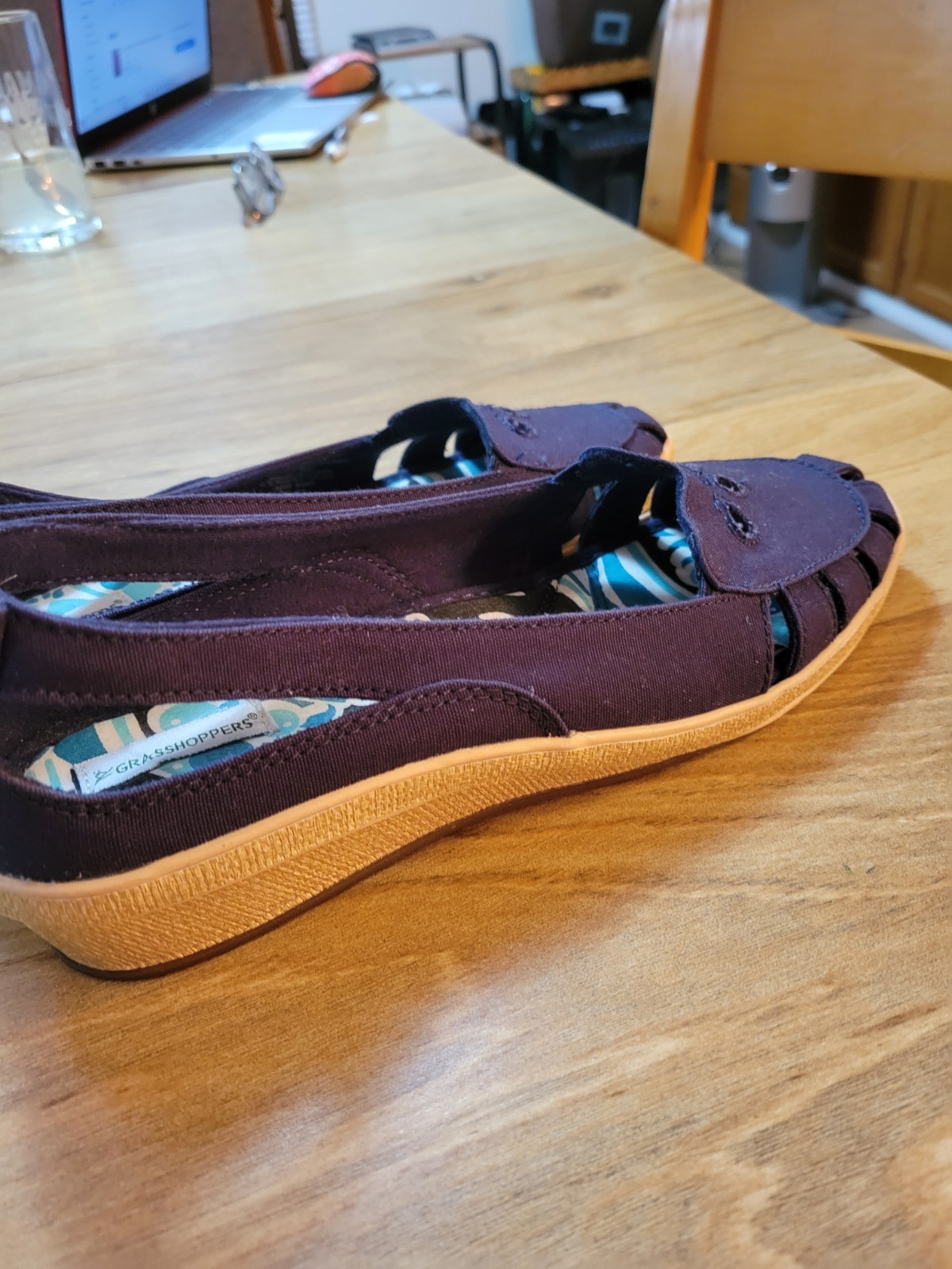 Slingback Ventilated Shallow Toe Wedged Flats By Grasshopper Sz 9M VERY CLEAN