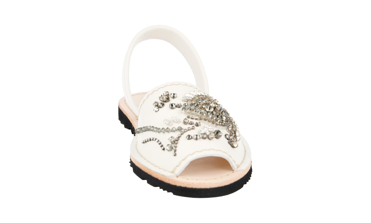 PRADA Leather Crystal Embroided Slides Mules Sandals 1X180G – US 6.5 EU 36,5