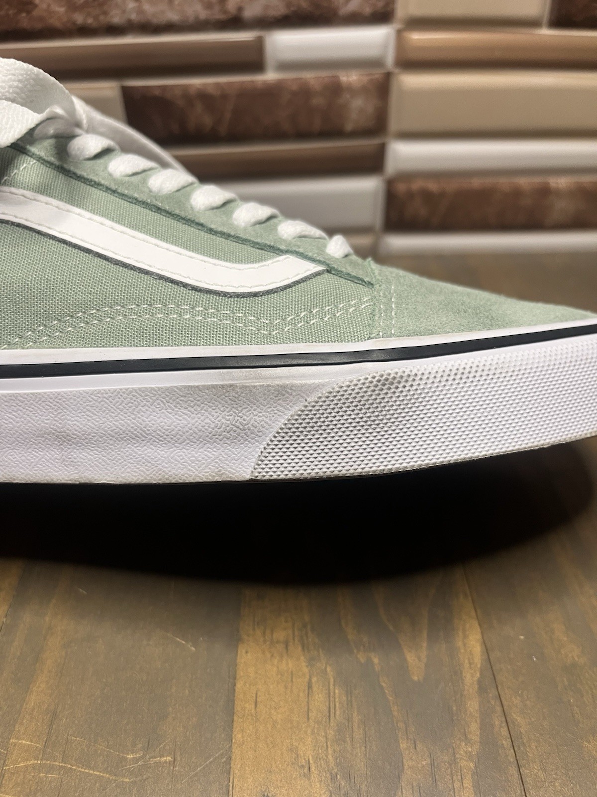 VANS Old Skool Shoe Size 9 Women Size 7.5 Men Mint Green Low Top Gently Used