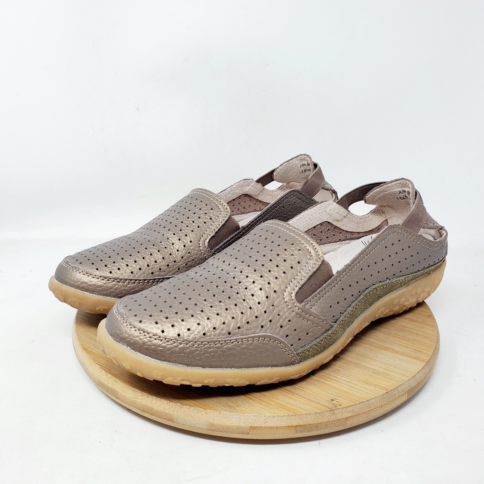 Spring Step Shoes Womens 40 Bronze Metallic Leather Loafer Flat Comfort Sandals