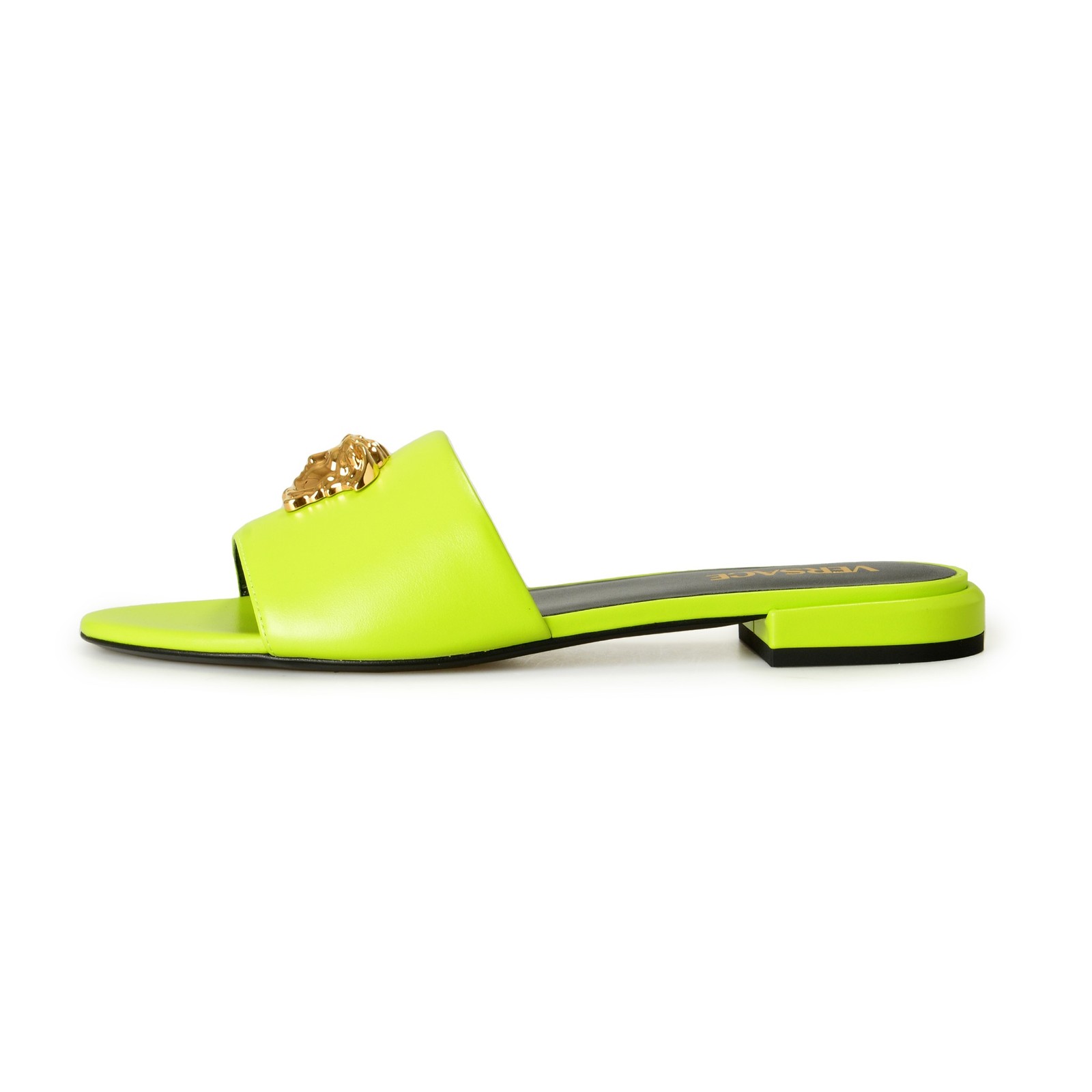 Versace Women’s Leather Gold Medusa Sandals Flip Flop Mules Shoes US 6 IT 36