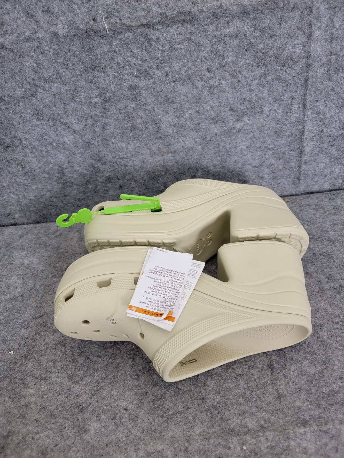 New Crocs Siren Clog Platform Block High Heels Bone/Ivory Slip On Womens Size 11