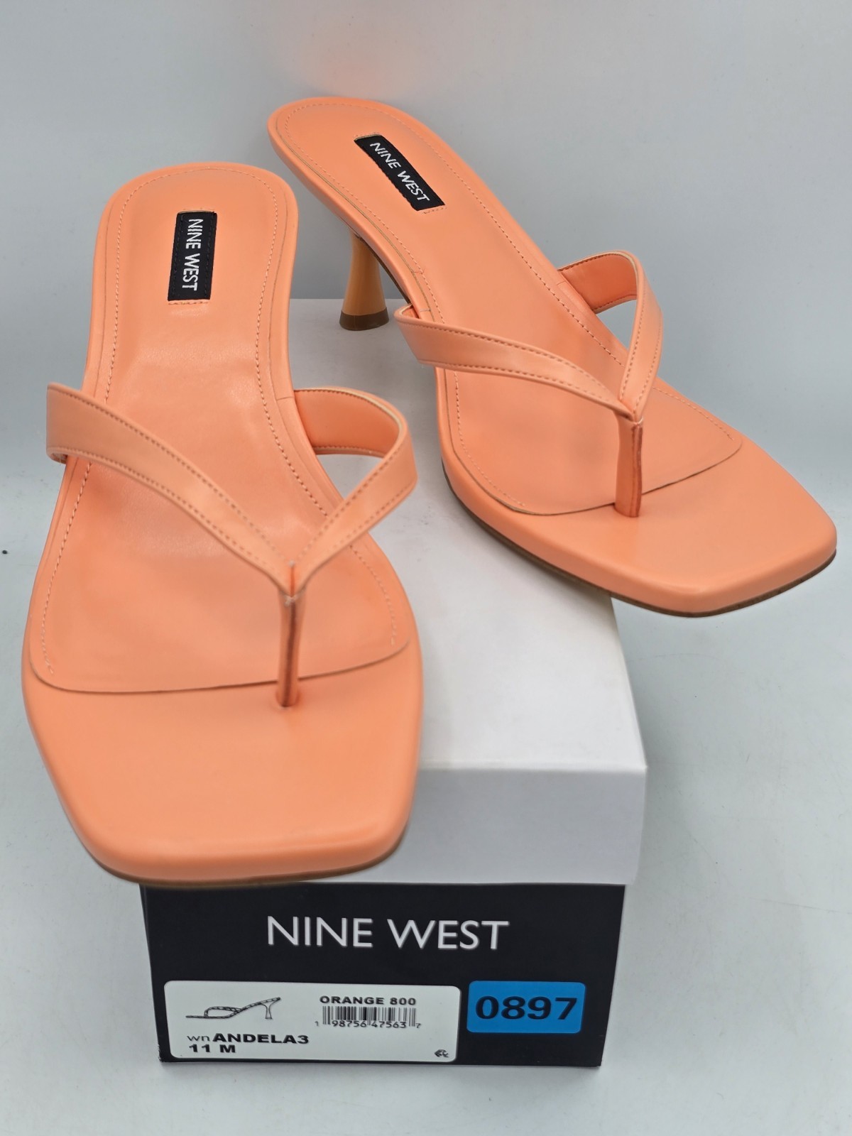 Woman’s Heels Nine West Andela 3 – Orange 800 – Sz 11 M New With Box