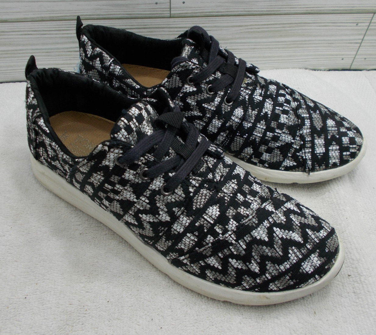 Toms Del Rey Black & White Women’s 7 Shoes