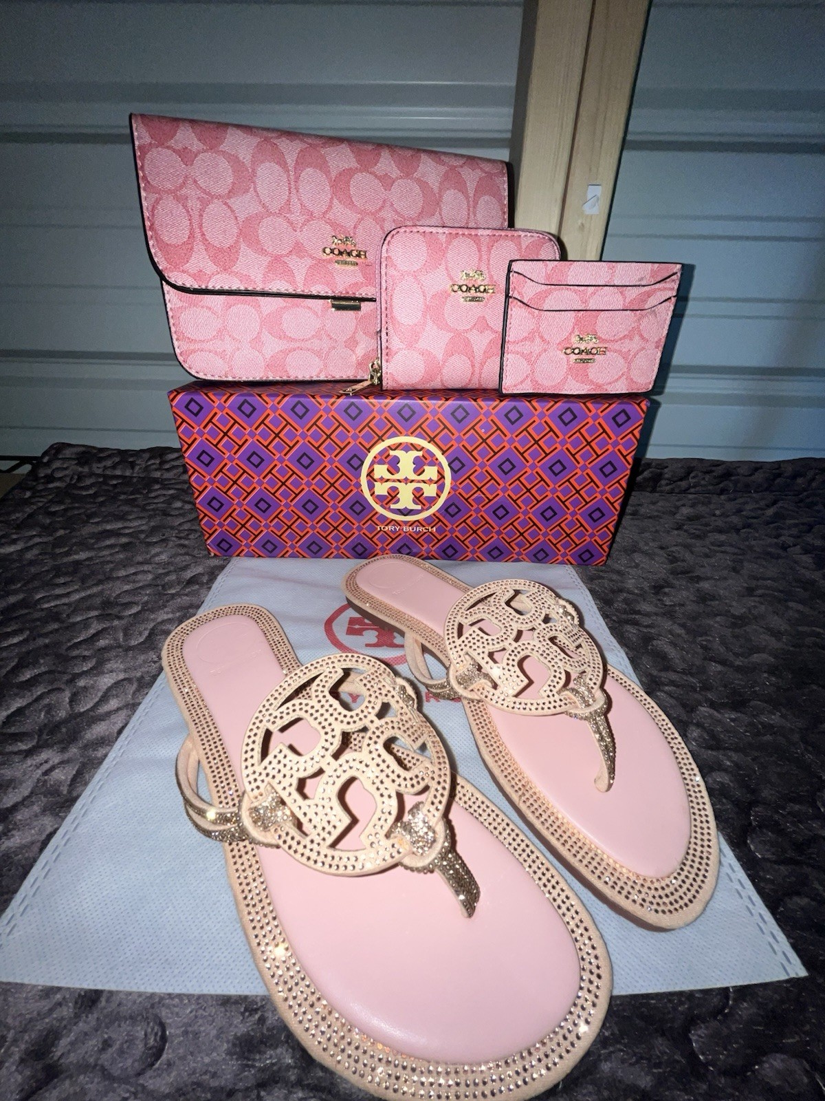 🩷 Pink Sandals + Pink Handbag Set