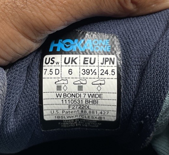 Hoka One One Bondi 7 Sneakers Womens Size 7.5D Wide Running Gym Shoes