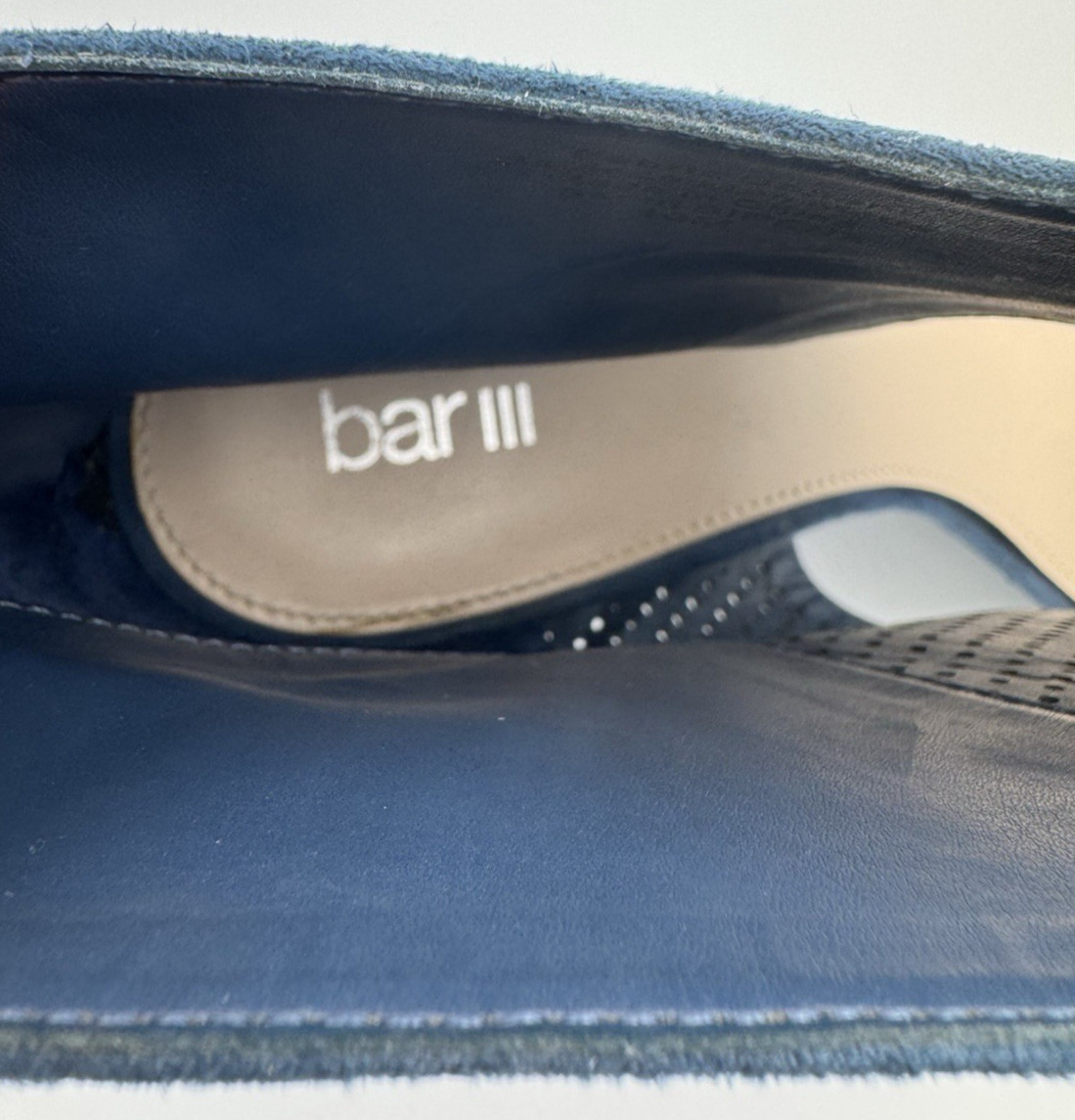 Bar III Siren Platform Ankle Zipper Cuff Wedge Blue Wing Teal Suede Shoes 10M