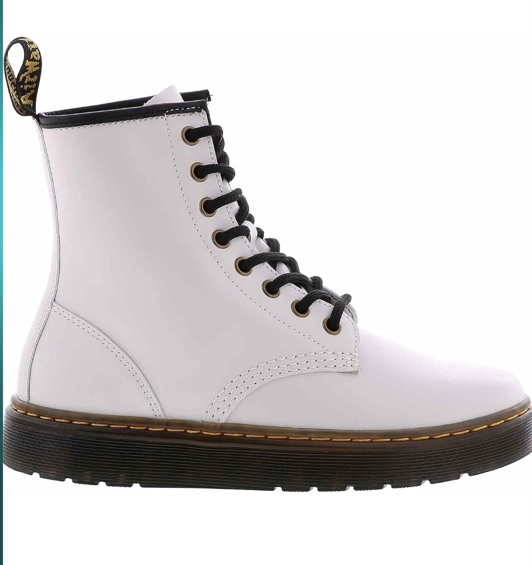 Dr. Martens Zavala Combat Boots White Leather Lace Up Size 9 Womens/ 8 Mens New