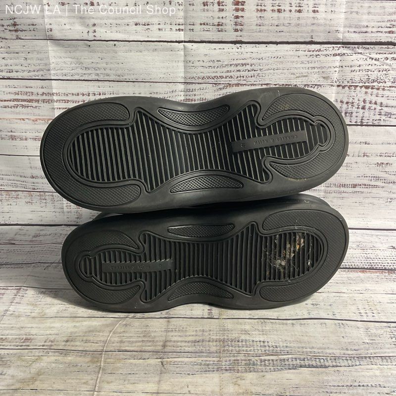 Charles & Keith Black Leather Platform Chelsea Boot Men’s Size 11