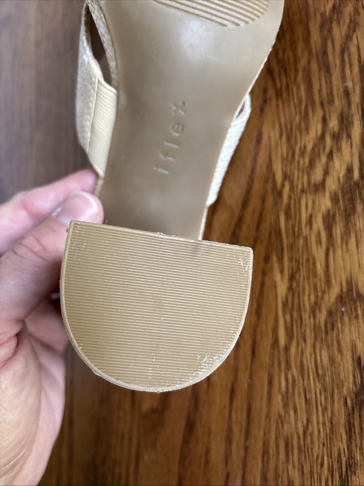 Anne Klein Women’s Size 7 1/2 Atlas Dress Sandals Raffia-Style 2.75 Inch Heels