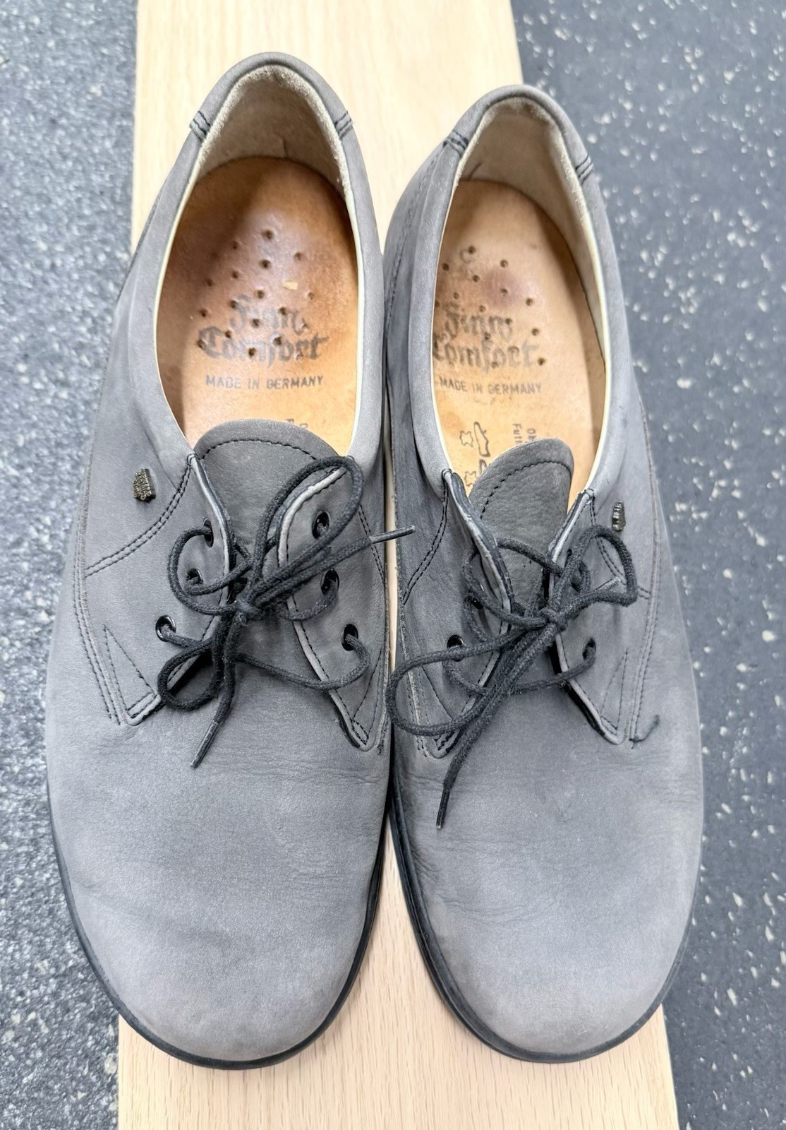 Finn Comfort Made In Germany Gray Nubuck Oxford Shoes Uk 8