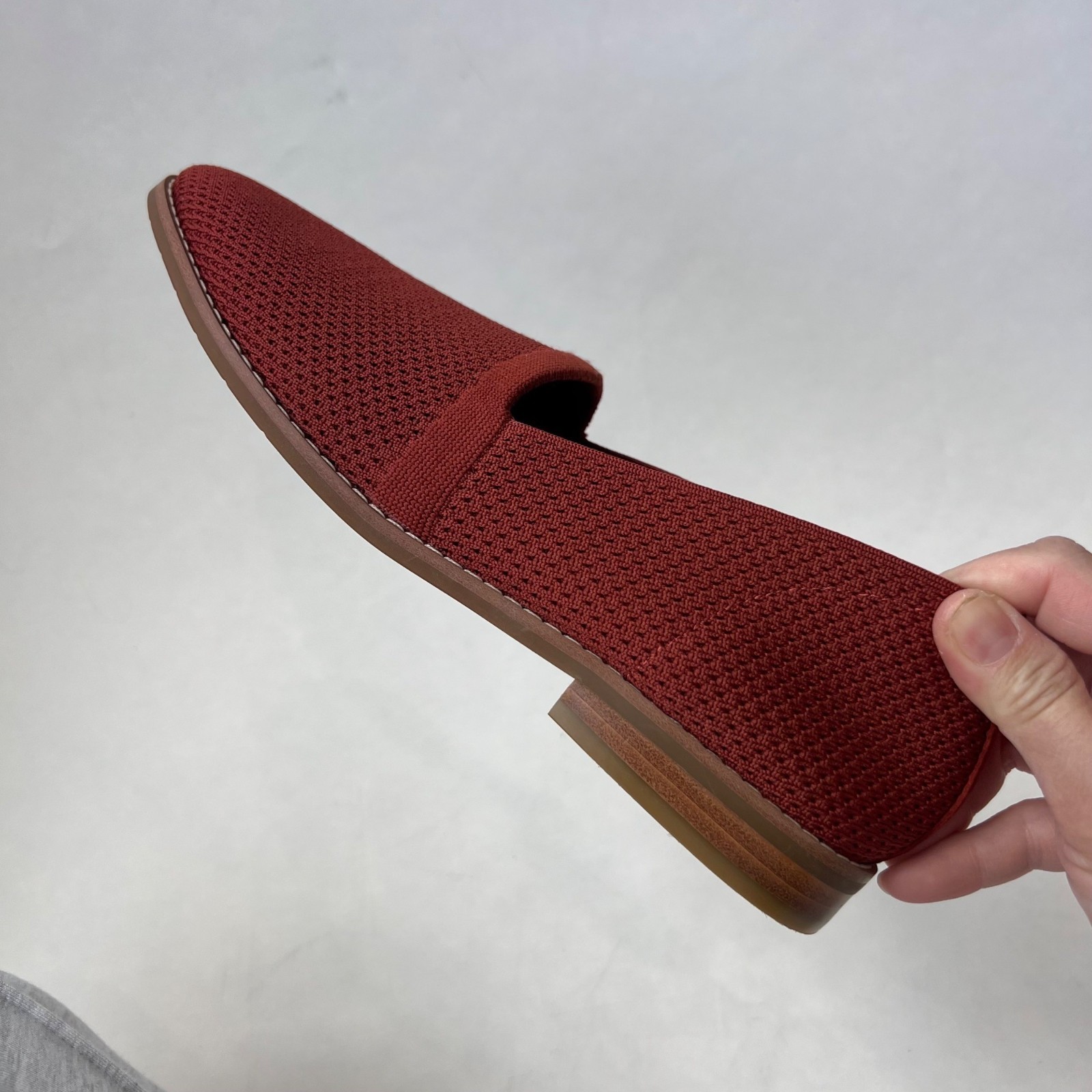 Eileen Fisher Red Demi Knit Eco Recycled Stretch Slip-On Shoes, Women’s Size 9