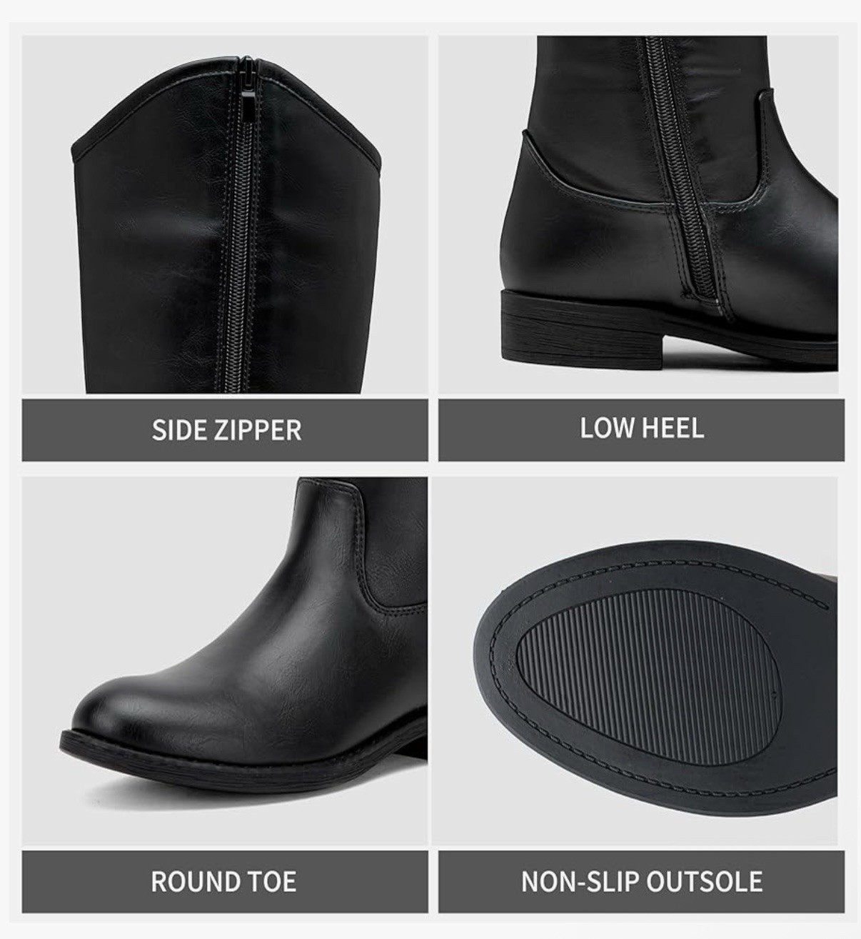 Vepose New York Knee High Boots Womens Size 9 Black Side Zip Shoes Equestrian