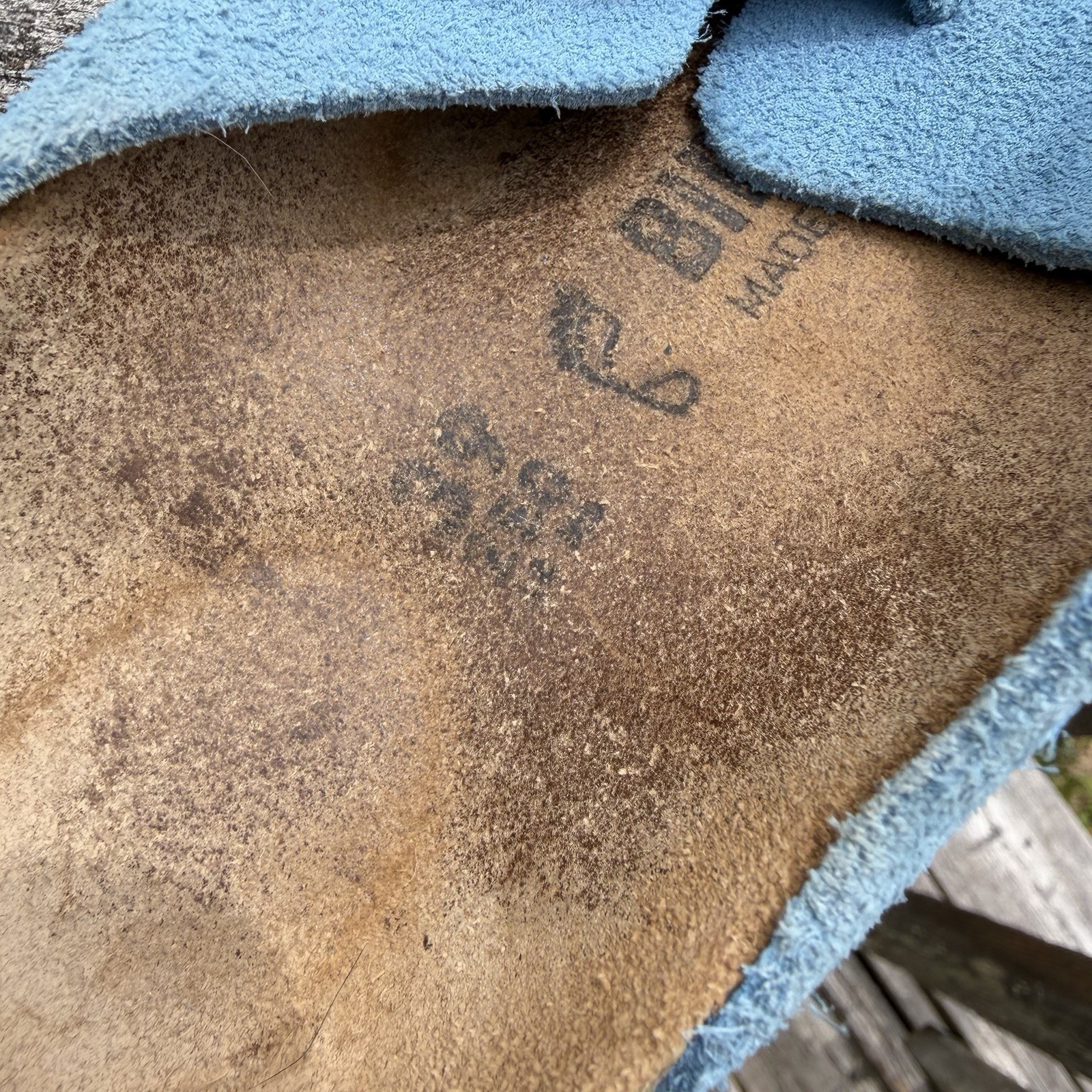 BIRKENSTOCK Sky Blue Suede Leather Boston Clog Unisex Size 39 Regular Wide $142