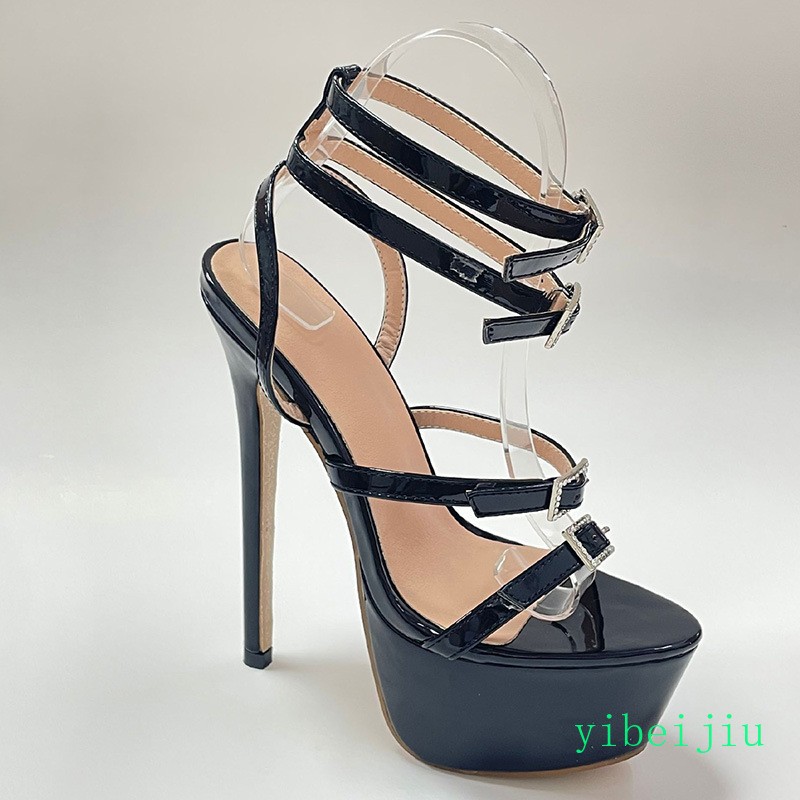 Women’s High Heel Dance Party Ankle Strap Sandals Evening Platform Shoes Buckles