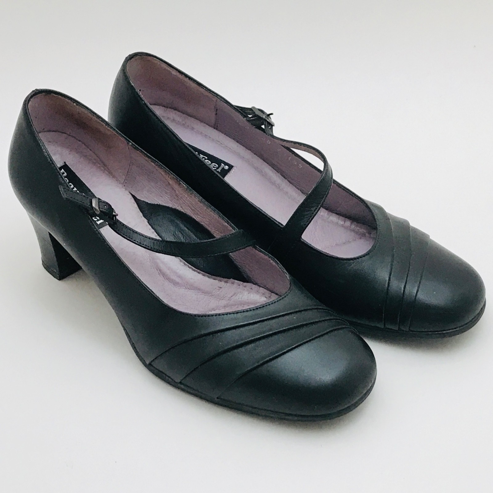 BeautiFeel Classic Black Mary Jane Heels Ankle Strap Latex Sole EU38 US 7.5-8.0