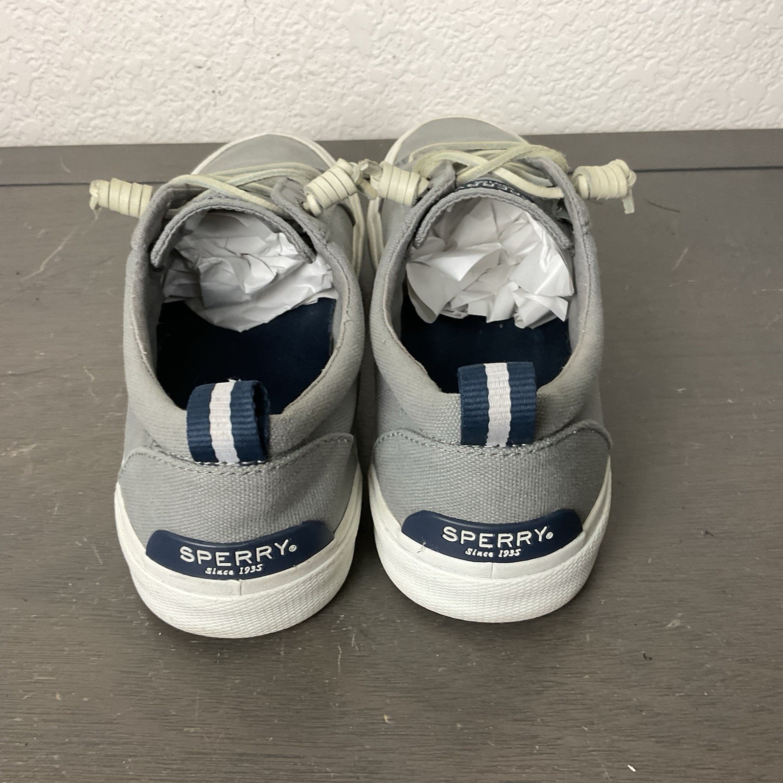 Sperry Women’s Gray Canvas Pier Wave LTT Low Top Sneakers/Shoes Sz 9.5 STS85103
