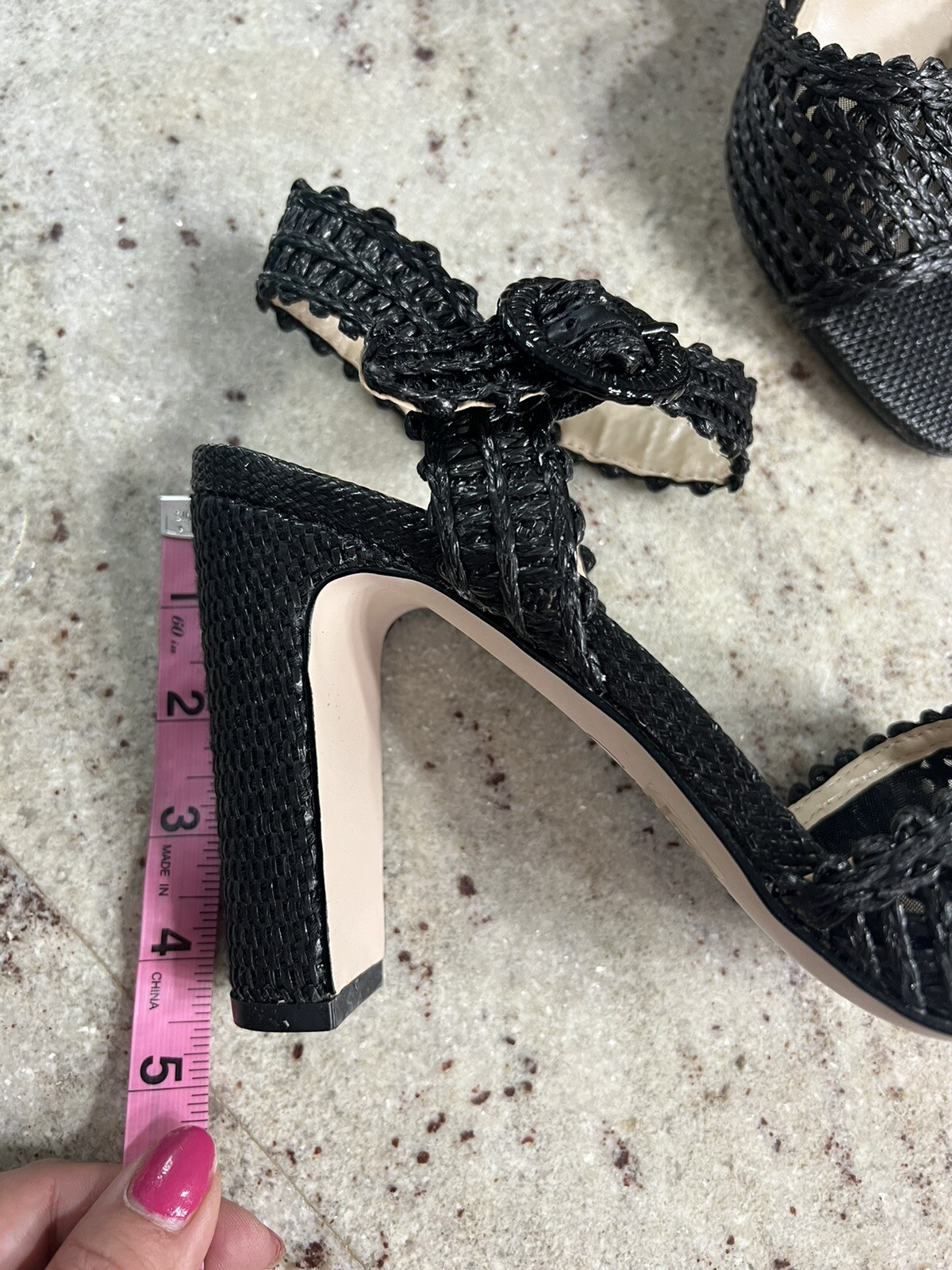 Jessica Simpson Ashtyn Women Shoes Woven raffia Sandal Dress Black Sz 9 M New