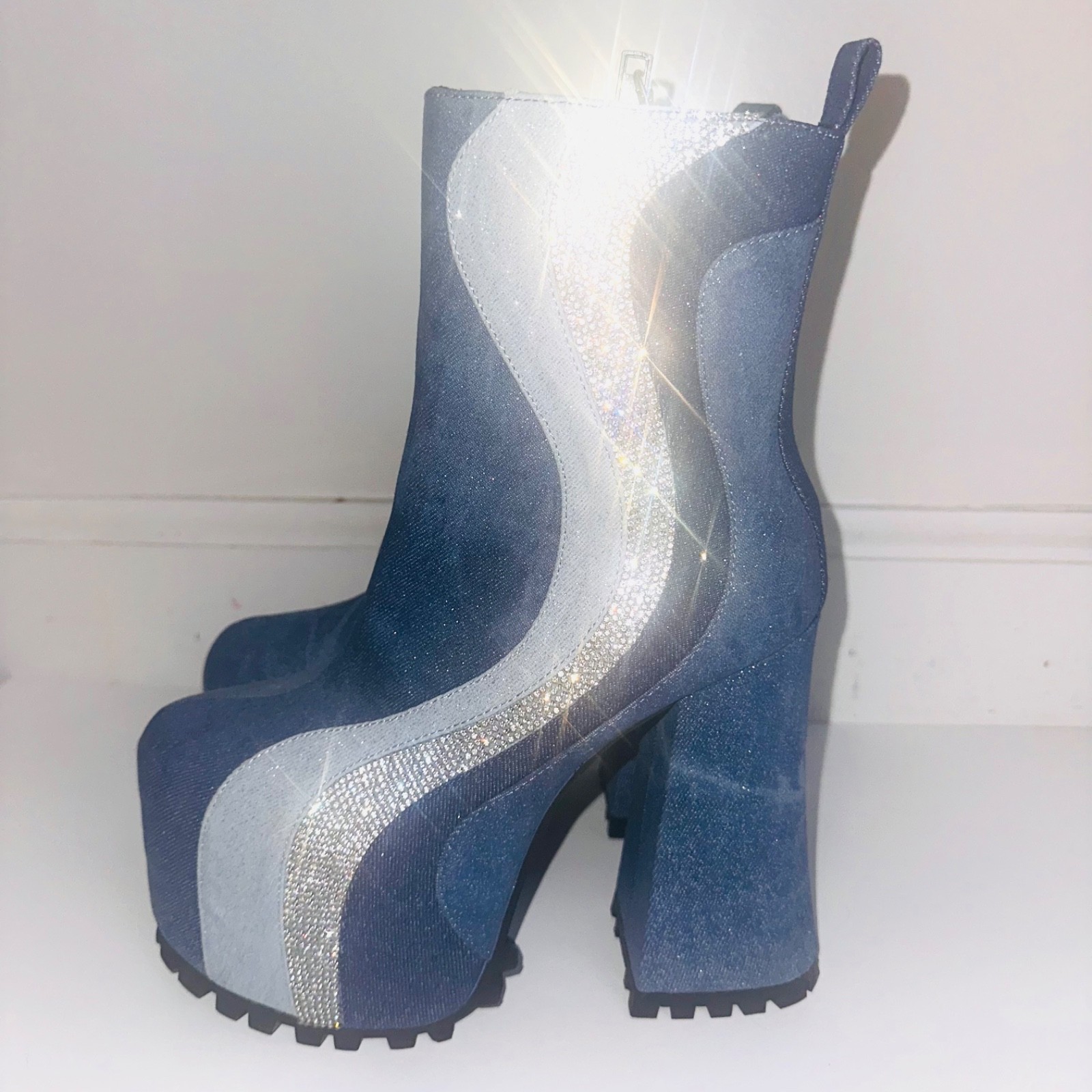 dolls kill x bratz denim platform boots