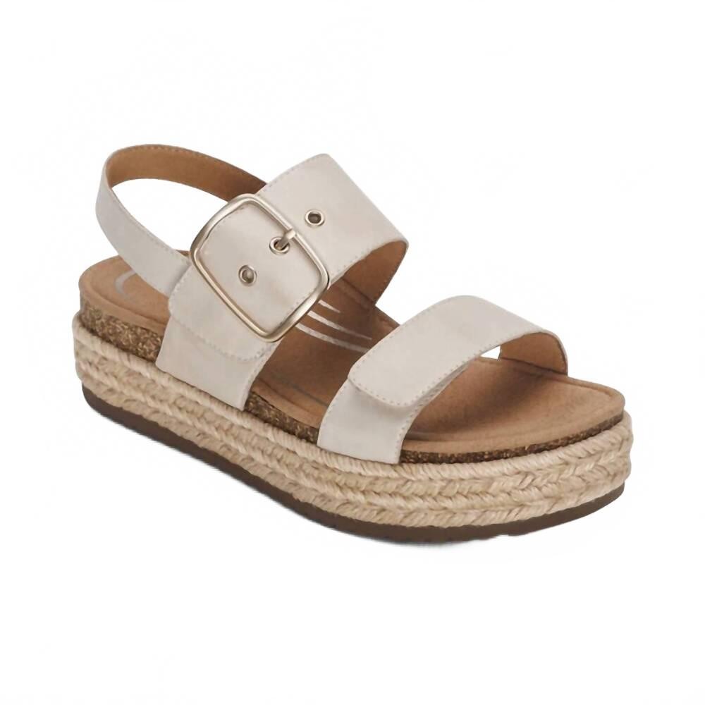 Aetrex Vania Platform Sandals Arch Support Cream Women’s Size US 9-9.5 EU 40