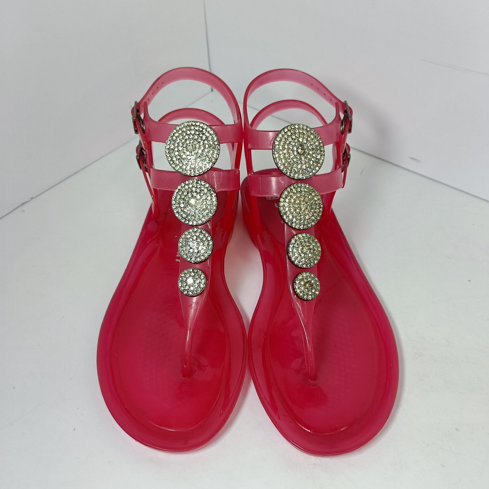 Juicy Couture Pink Gladiator Rhinestone Sandals Ladies Size 8