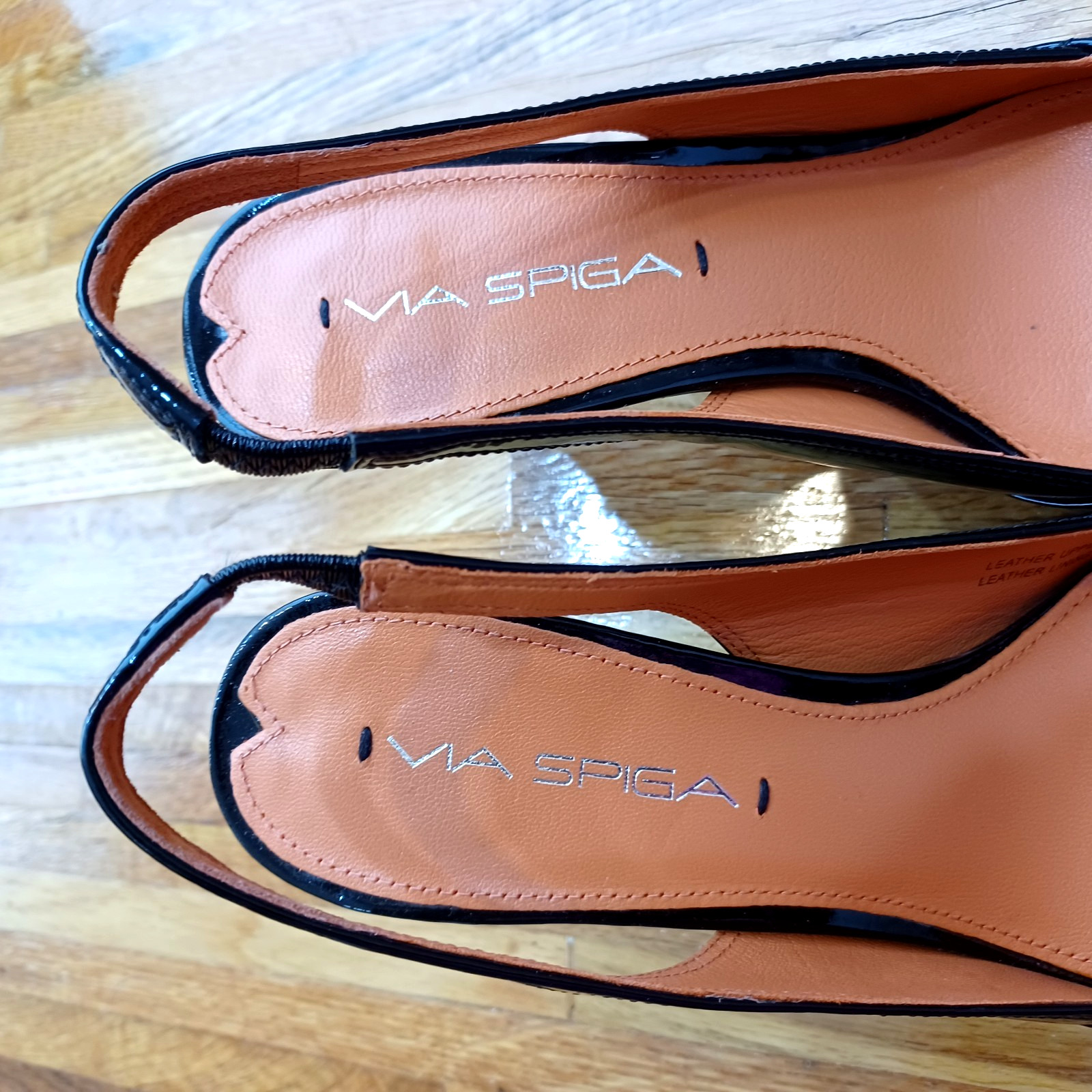 Via Spiga Gable Women’s Size 6M Black Patent Slingback Pointed Toe Stiletto Heel
