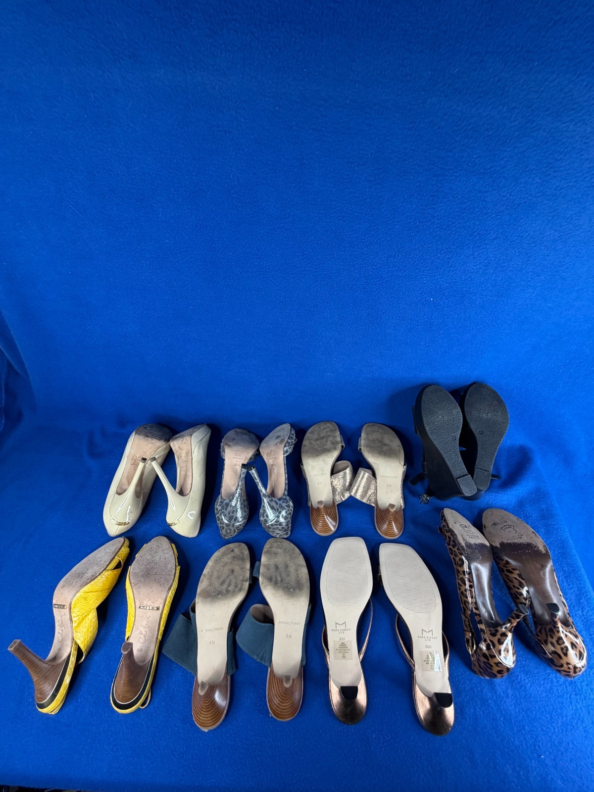 SIZE 8-8 1/2 LOT OF 8 PAIRS OF WOMENS SHOES INCLUDING DIOR & OTHER BRANDS