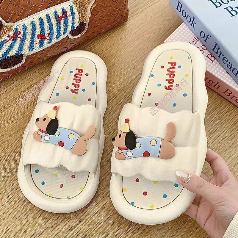 summer home color dots puppy slippers women’s non-slip and deodorant bathroom th