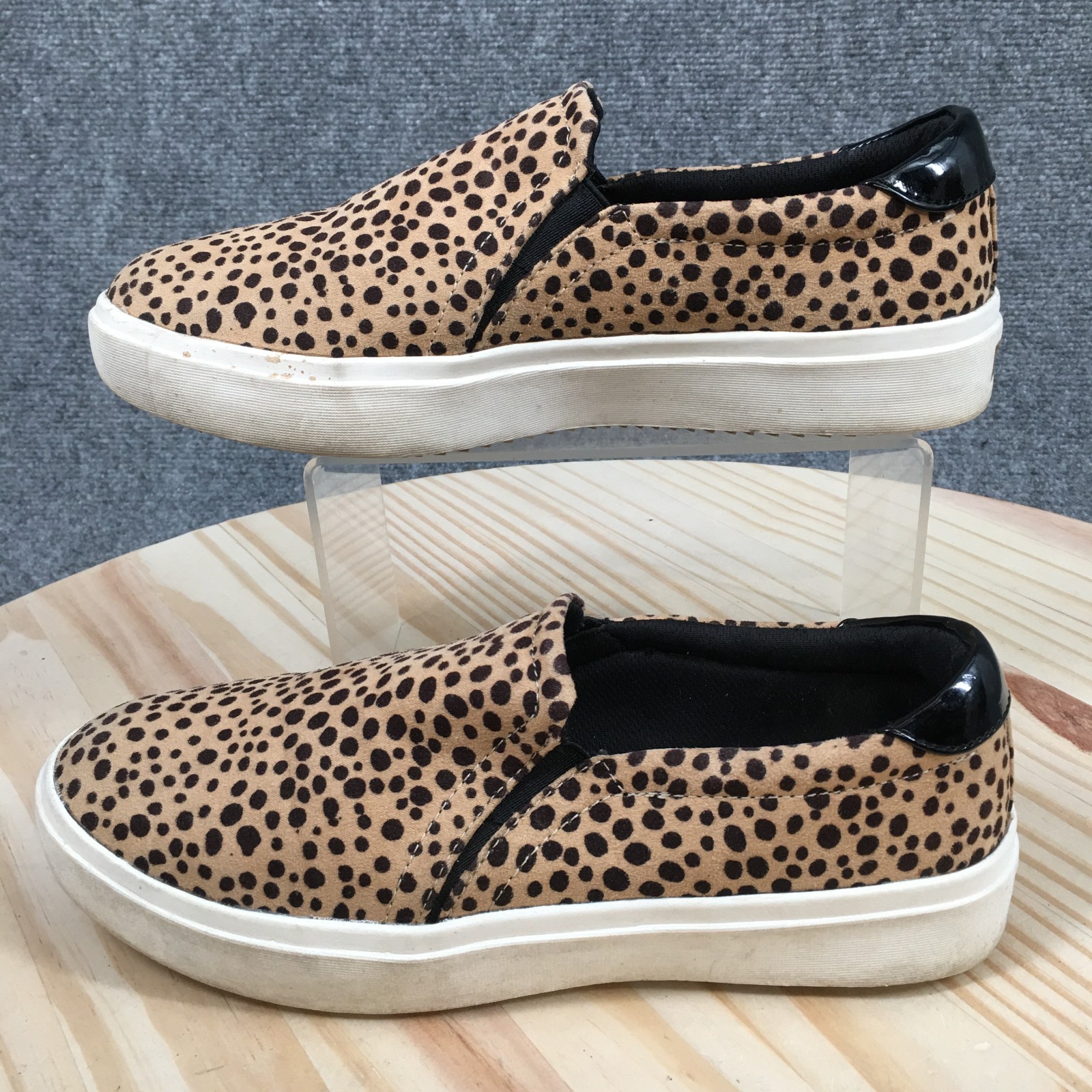 Dr. Scholls Wink Slip On Sneaker Shoes Womens 8 M Leopard Low Top Casual Brown