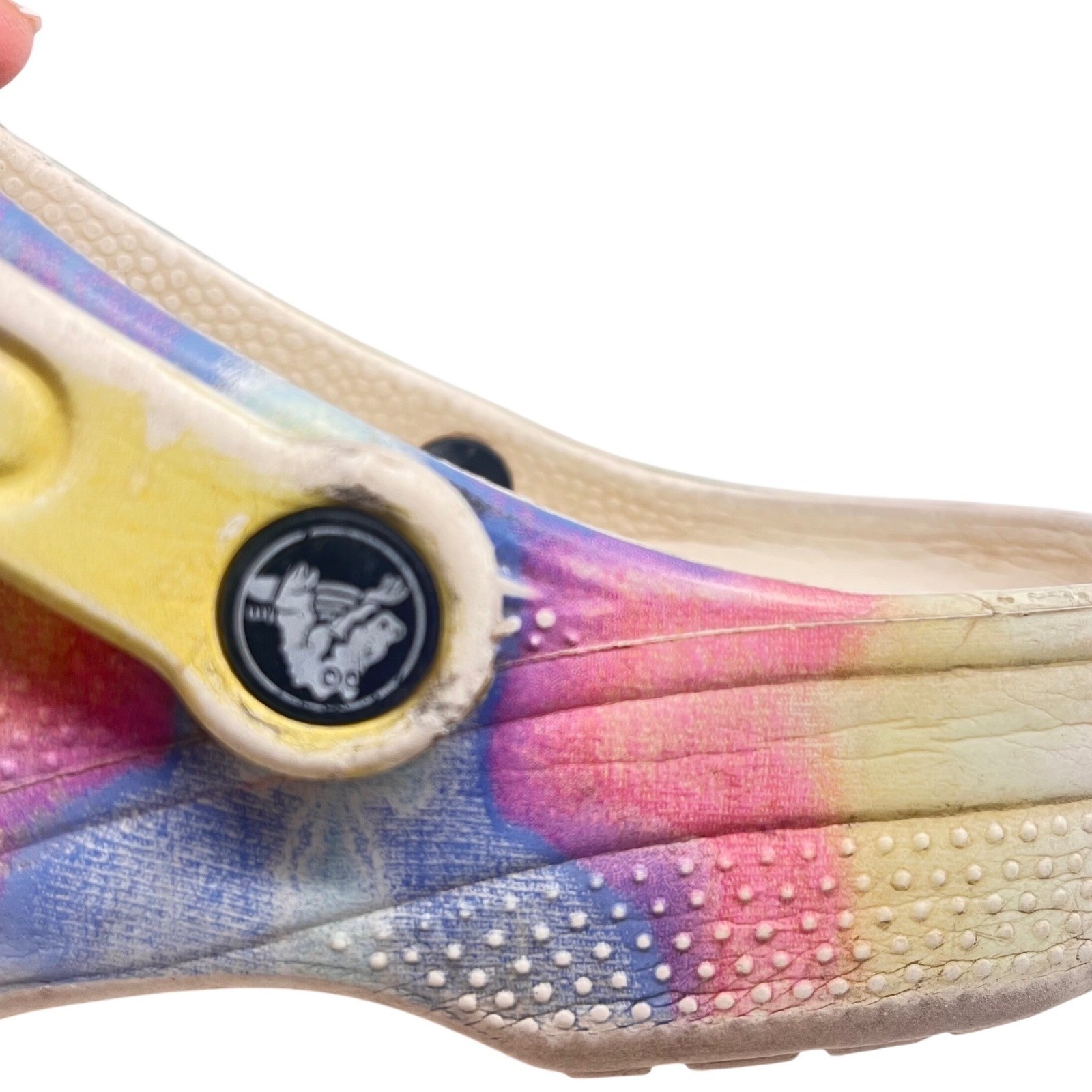 Crocs Classic Tie Dye Clogs Googly Eyes Mens 6 Womens 8 Slip On Shoes