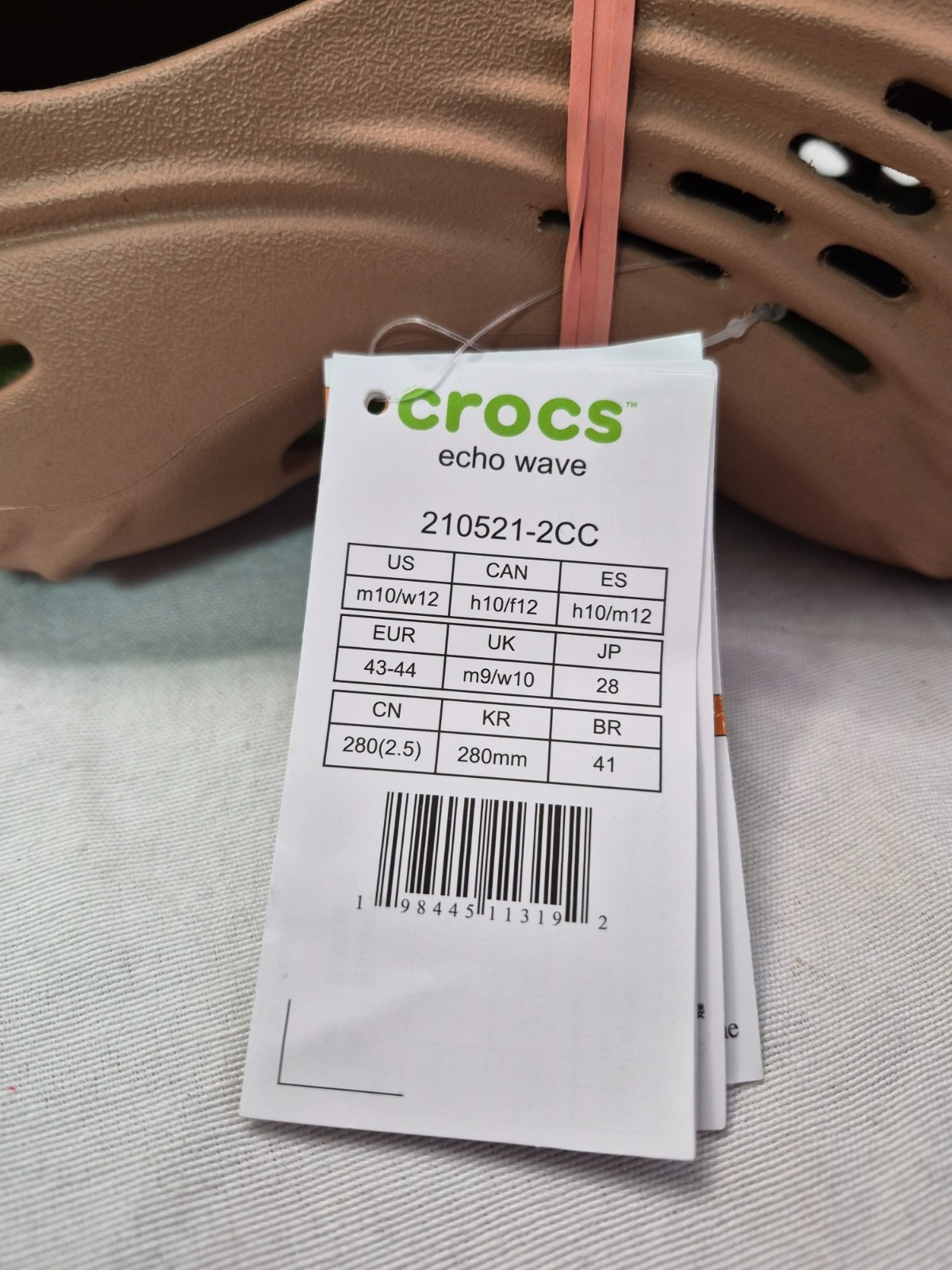 Crocs Unisex-Adult Pull-On Echo Wave Clogs, Cork Brown, M10 | W12
