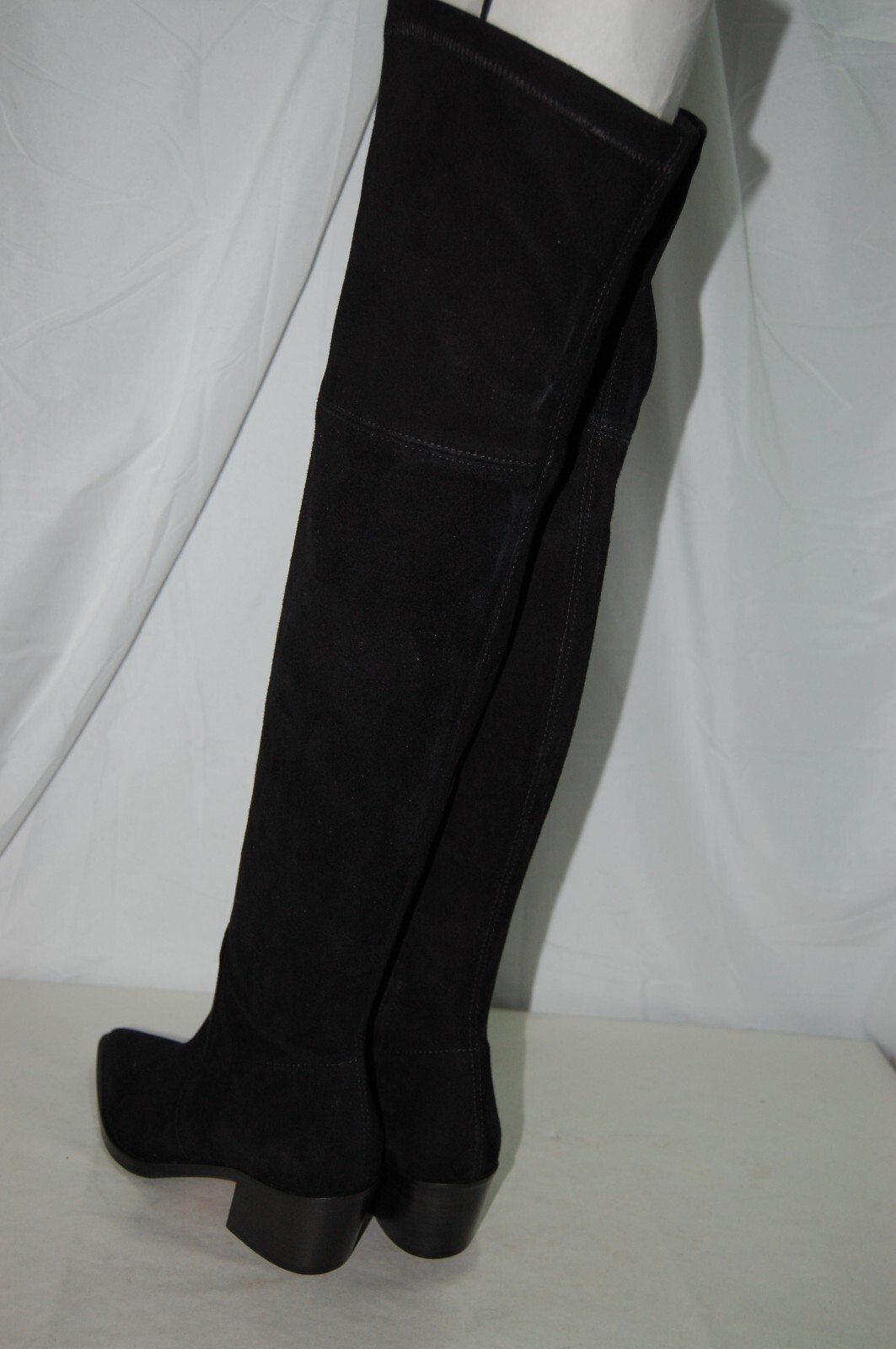 38/US8❤️ITALY VIA ROMA Black Suede Slouch Over The Knee High Heels Boots ITALY